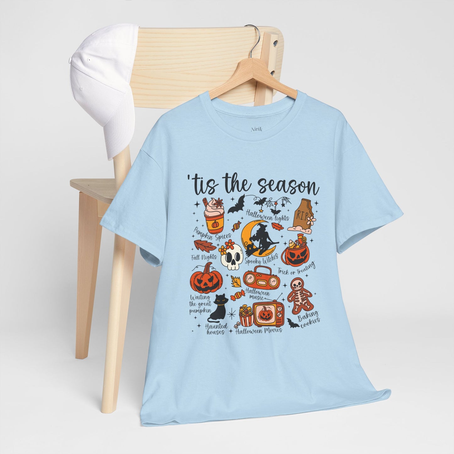 Autumn Halloween Tee, Cozy Cotton T-Shirt, Spooky Season Apparel, Unisex Festive Shirt, Ghostly Gatherings Outfit, Halloween Party Wear
