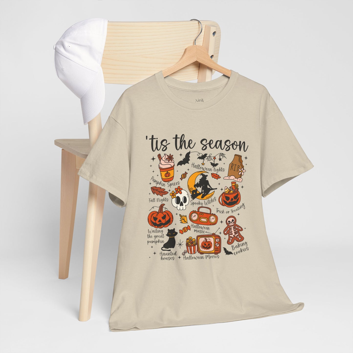 Autumn Halloween Tee, Cozy Cotton T-Shirt, Spooky Season Apparel, Unisex Festive Shirt, Ghostly Gatherings Outfit, Halloween Party Wear