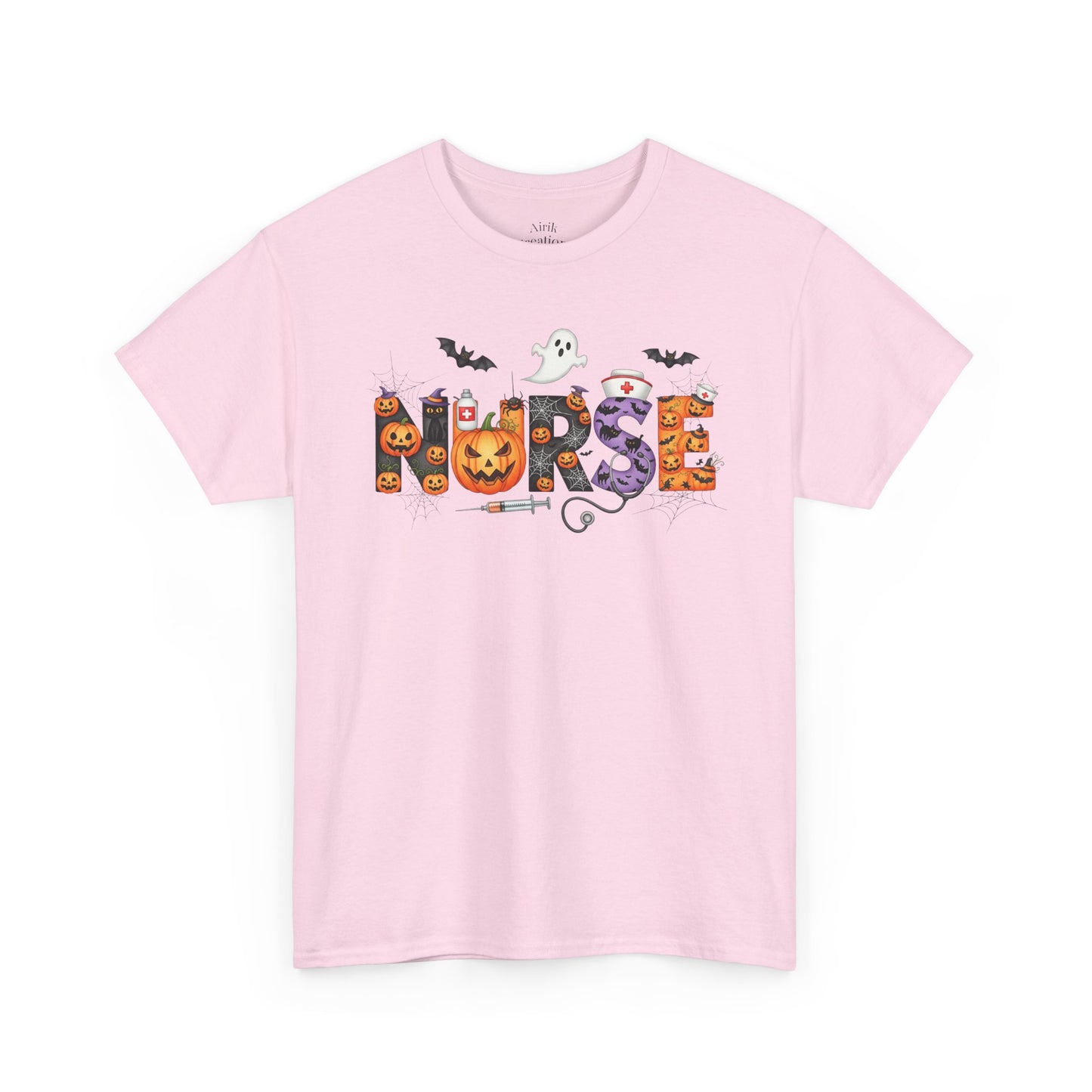 Halloween Nurse Tee - Unisex Heavy Cotton T-Shirt, Spooky Shirt for Nurses, Halloween Costume, Gift for Healthcare Workers, Fall Apparel