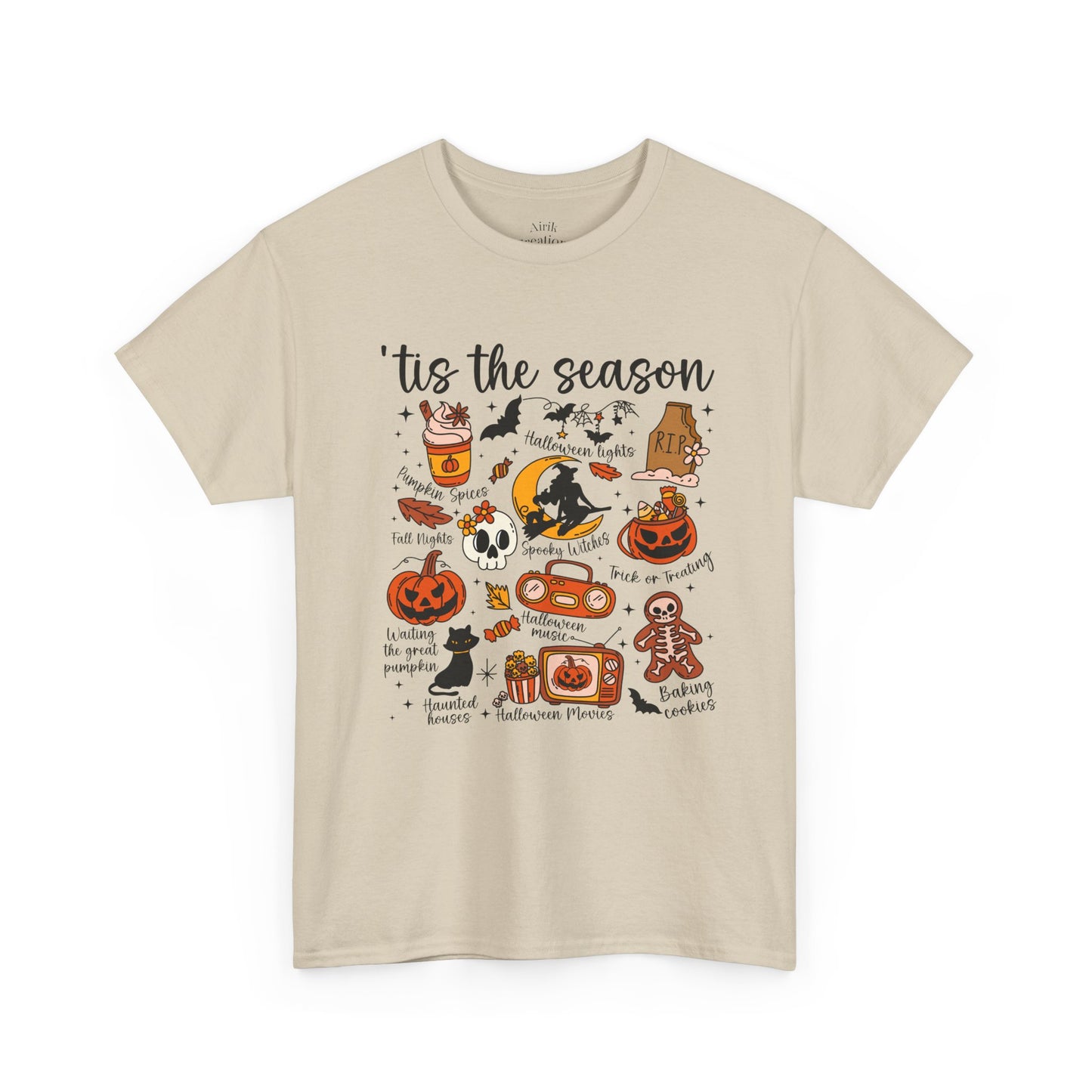 Autumn Halloween Tee, Cozy Cotton T-Shirt, Spooky Season Apparel, Unisex Festive Shirt, Ghostly Gatherings Outfit, Halloween Party Wear
