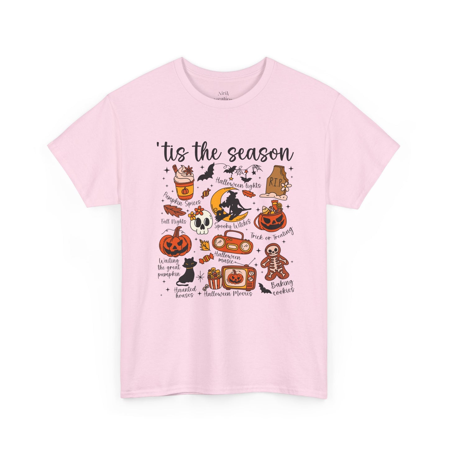 Autumn Halloween Tee, Cozy Cotton T-Shirt, Spooky Season Apparel, Unisex Festive Shirt, Ghostly Gatherings Outfit, Halloween Party Wear