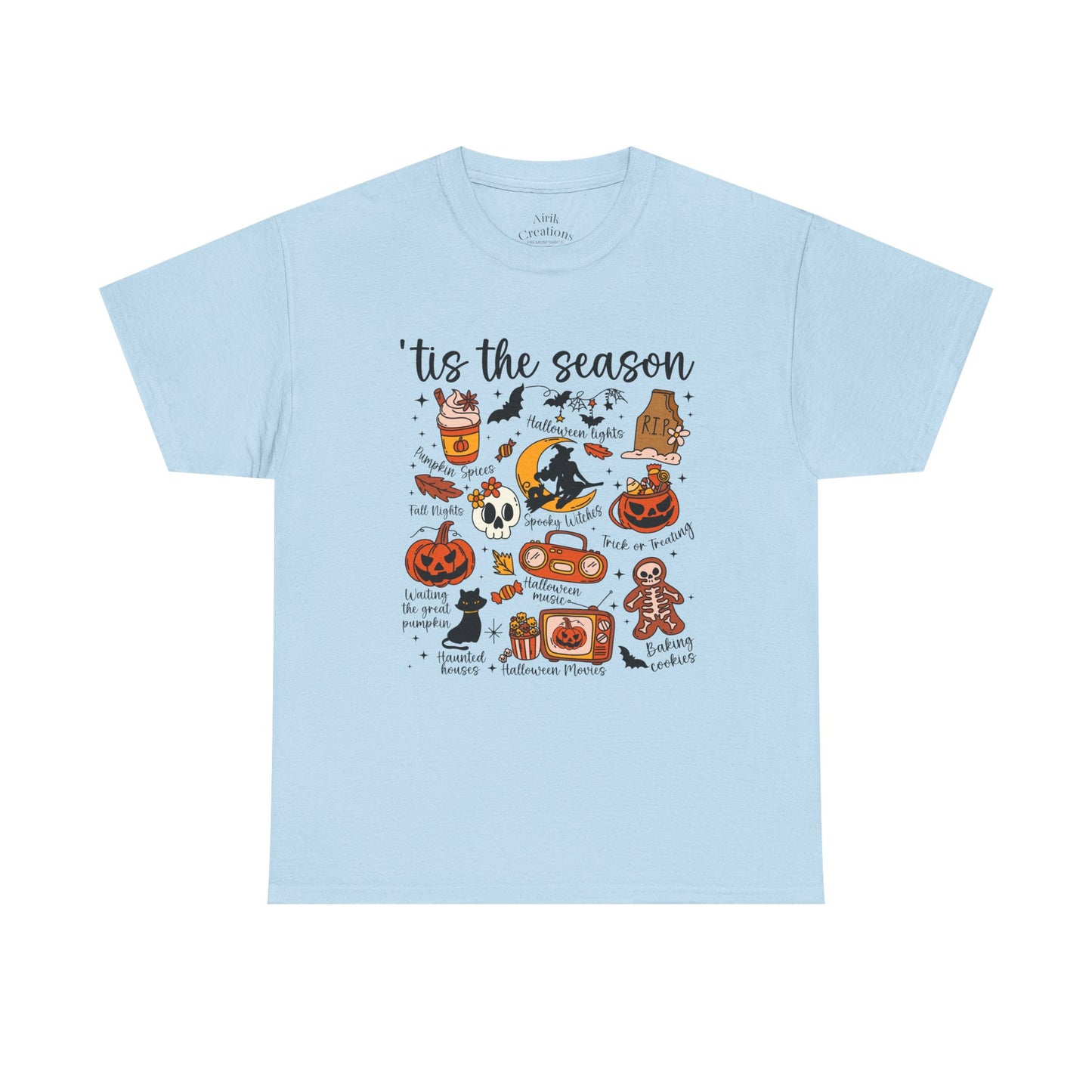 Autumn Halloween Tee, Cozy Cotton T-Shirt, Spooky Season Apparel, Unisex Festive Shirt, Ghostly Gatherings Outfit, Halloween Party Wear