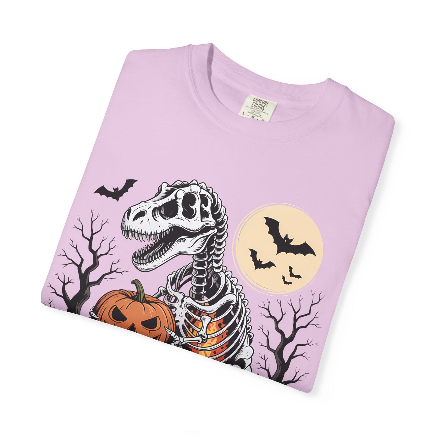 Halloween Skeleton Dino T-Shirt, Unisex Graphic Tee, Spooky T-Shirt, Fall Fashion, Trick or Treat Shirt, Costume Party Top