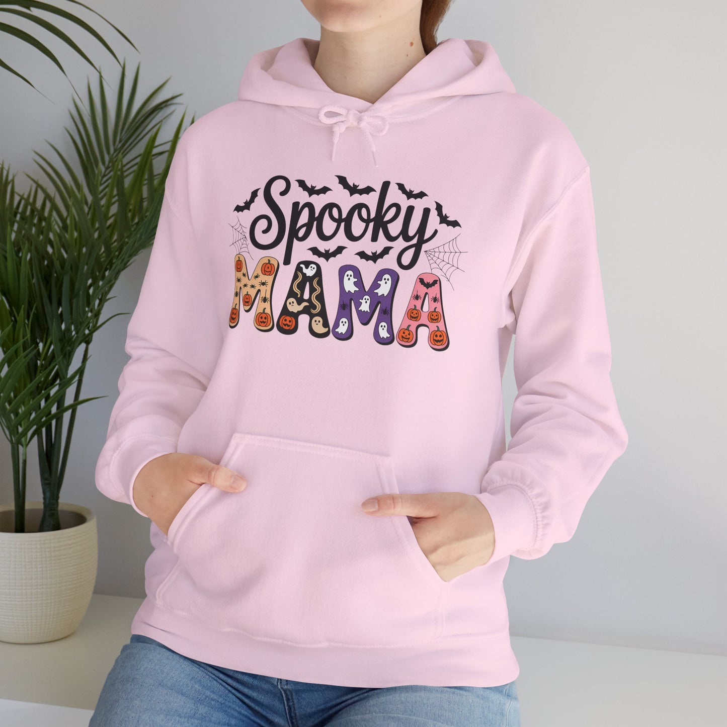 Spooky Mama Hooded Sweatshirt | Cozy Halloween Apparel, Unisex Sweatshirt, Gift for Halloween Lovers, Fall Fashion, Casual Hoodie