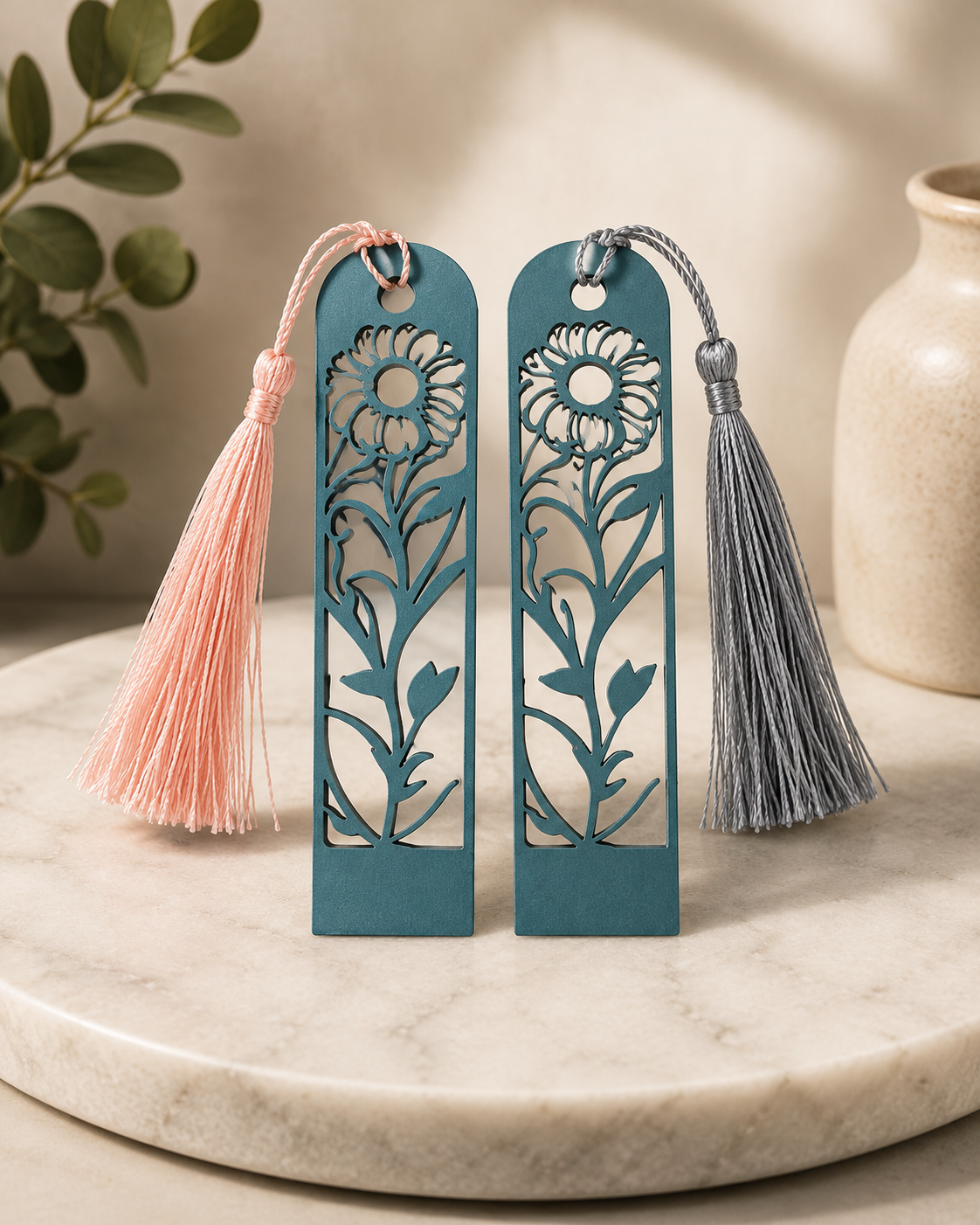 Decorative custom metal bookmarks with tassels