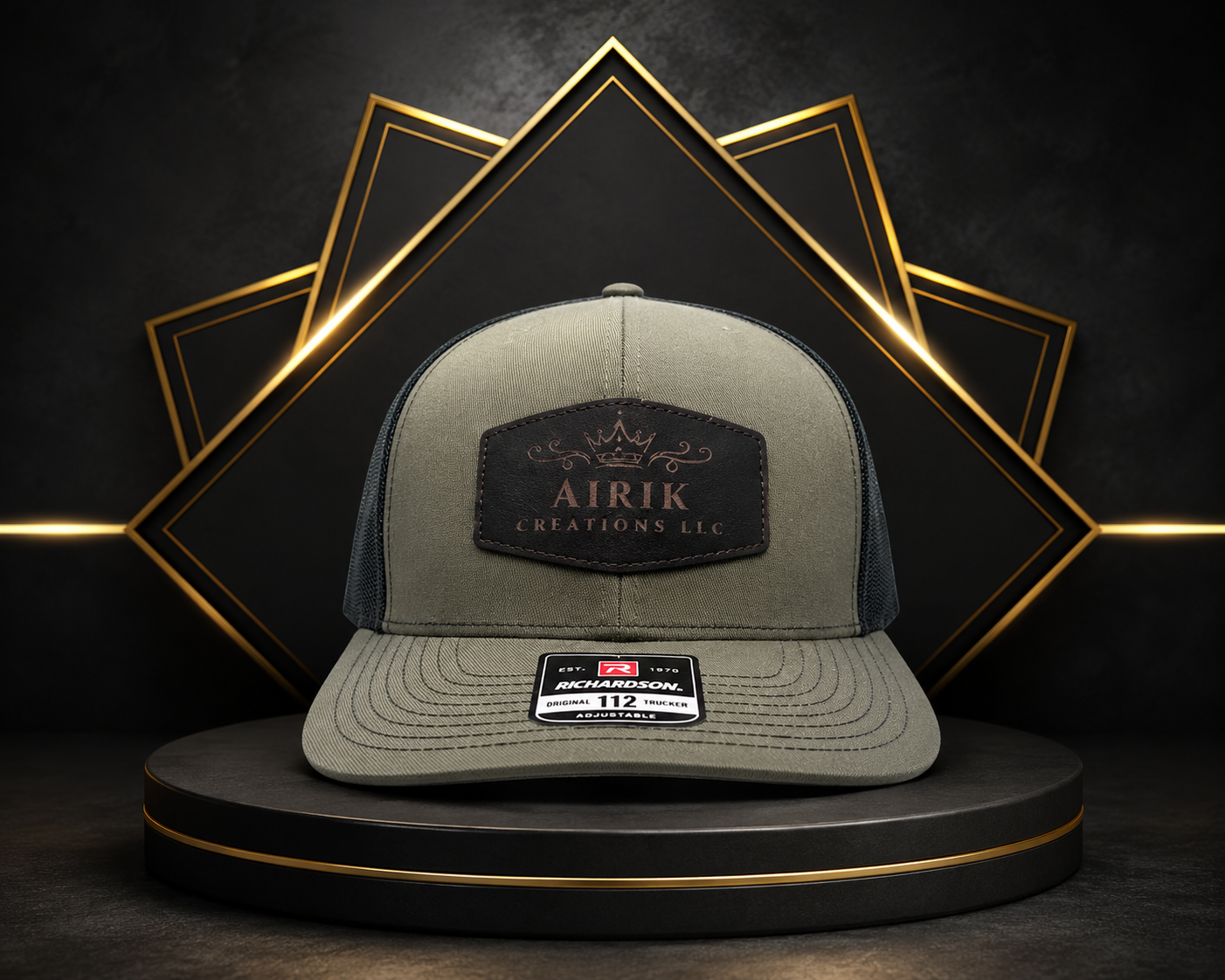 Custom engraved leather hat patch