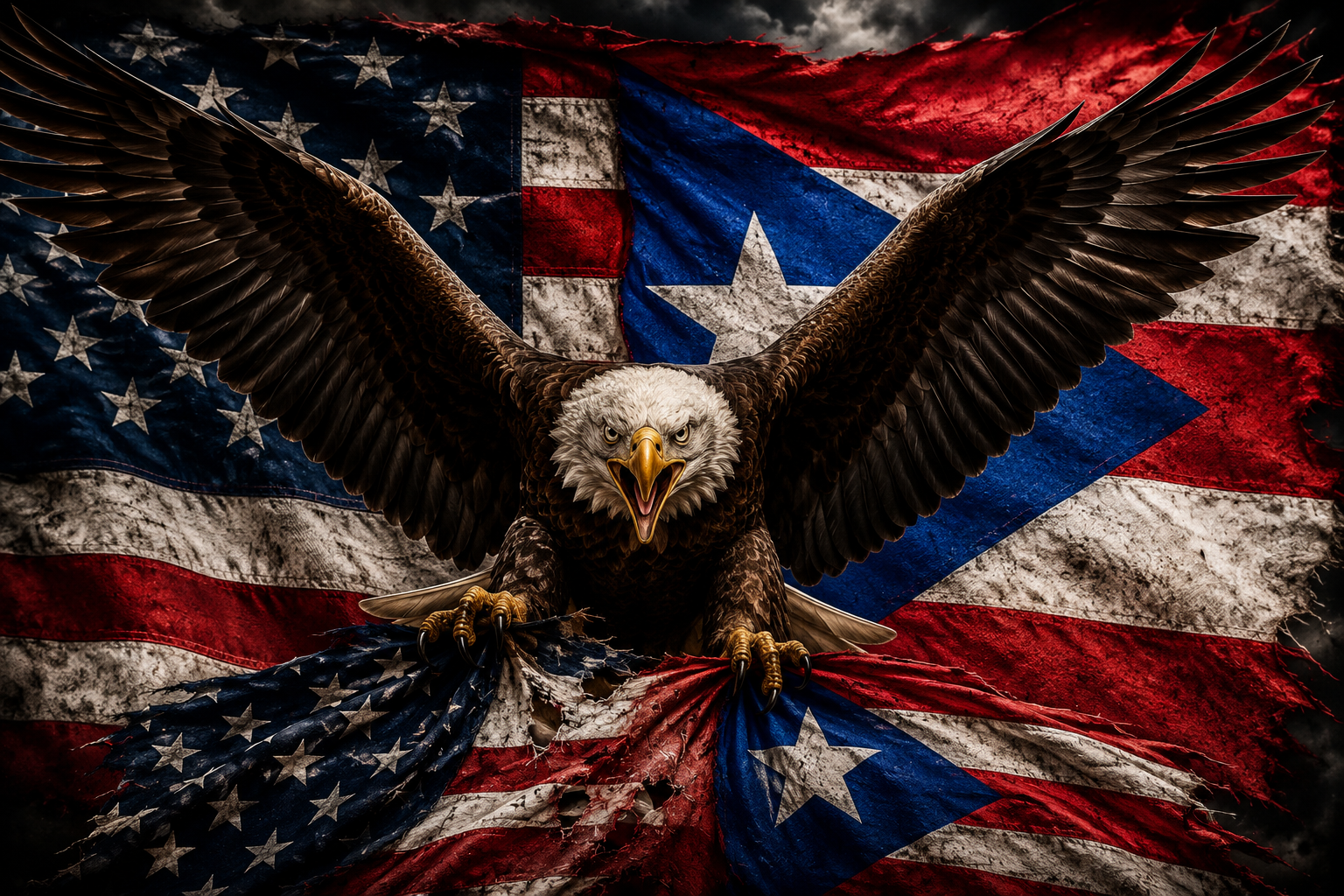 Puerto Rico and American veteran badge