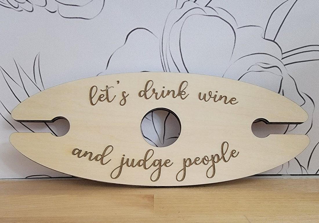 Showcase Your Entertaining with Our Engraved Wooden Wine Glass and Bottle Holder - Airik Creations LLC