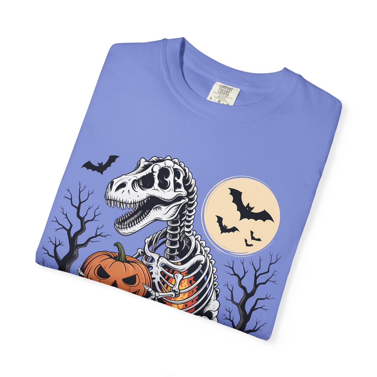 Halloween Skeleton Dino T-Shirt, Unisex Graphic Tee, Spooky T-Shirt, Fall Fashion, Trick or Treat Shirt, Costume Party Top