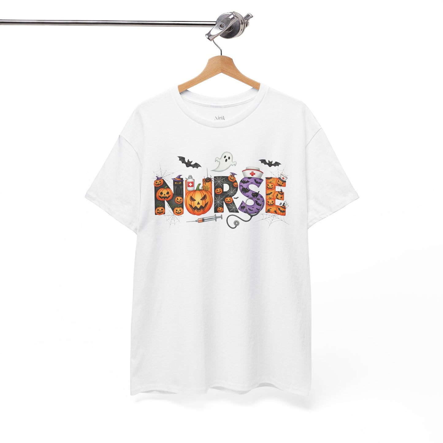 Halloween Nurse Tee - Unisex Heavy Cotton T-Shirt, Spooky Shirt for Nurses, Halloween Costume, Gift for Healthcare Workers, Fall Apparel
