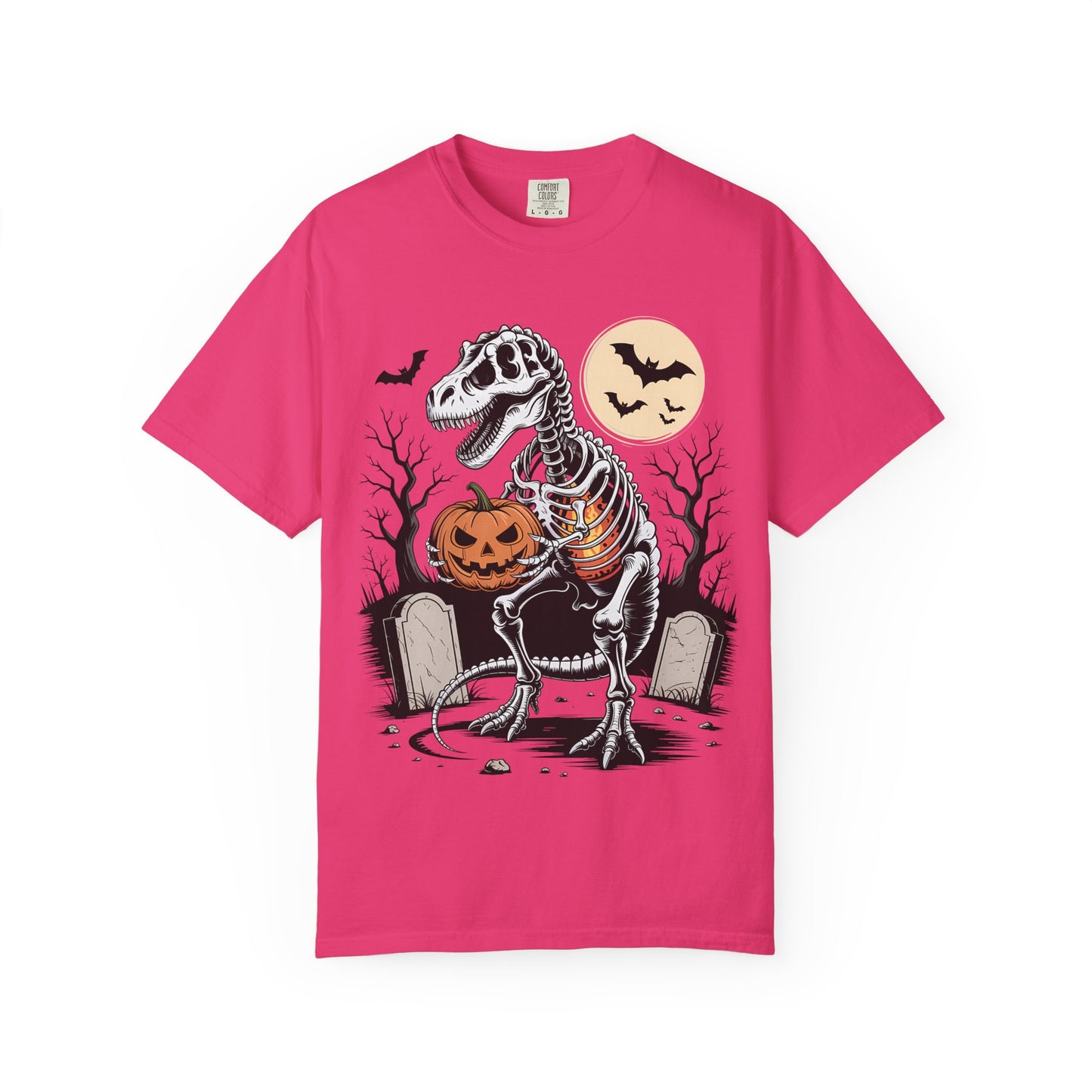 Halloween Skeleton Dino T-Shirt, Unisex Graphic Tee, Spooky T-Shirt, Fall Fashion, Trick or Treat Shirt, Costume Party Top