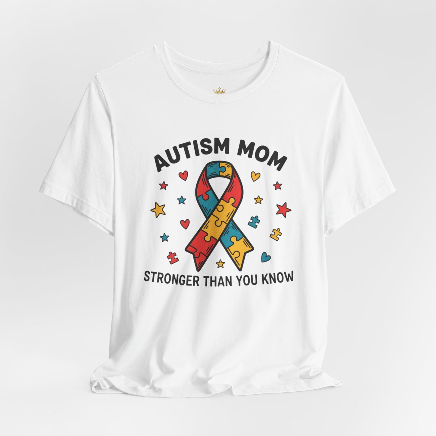 Autism Mom Tee — "AUTISM MOM – STRONGER THAN YOU KNOW" Puzzle Ribbon Shirt