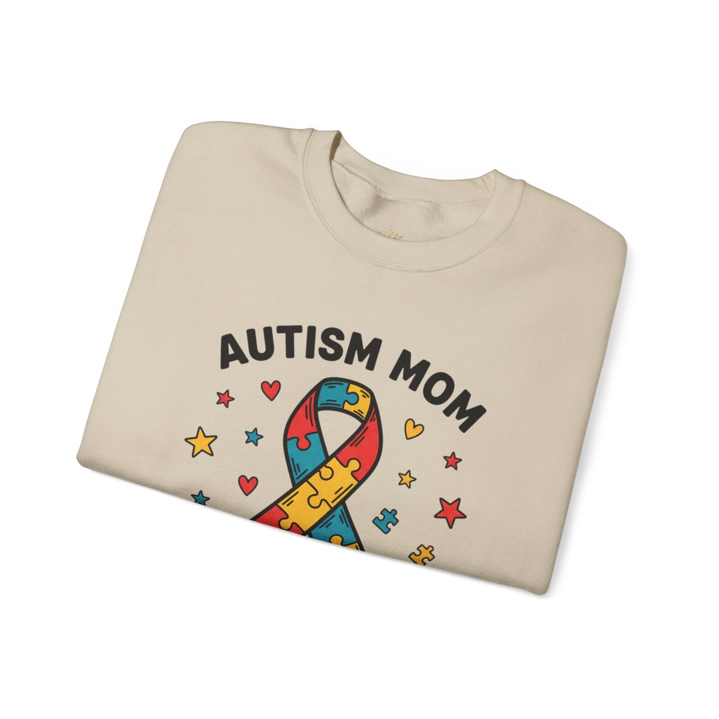 Autism Mom Puzzle Ribbon Sweatshirt — "Stronger Than You Know"