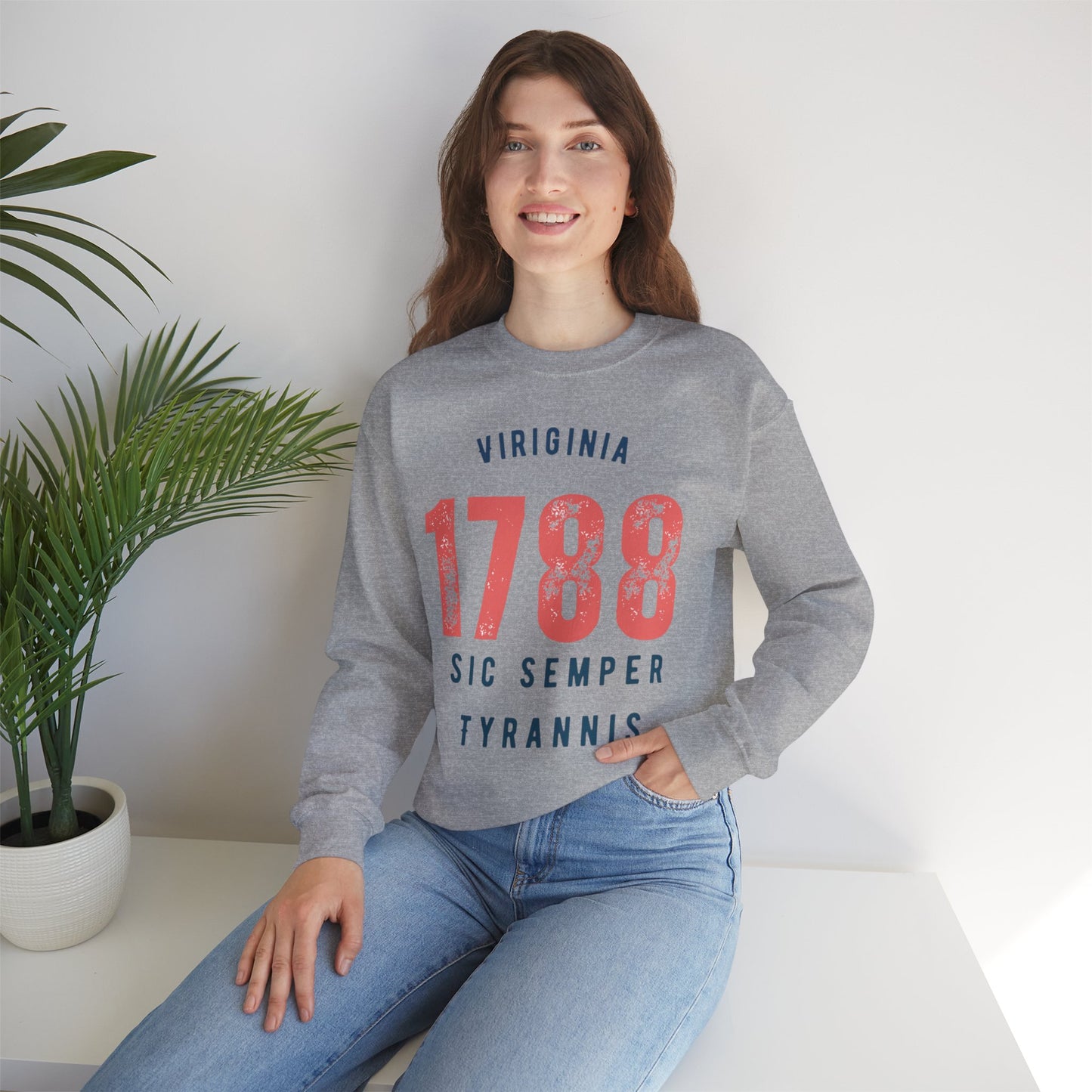 Unisex Heavy Blend™ Crewneck Sweatshirt - Virginia Sic Semper Tyrannis