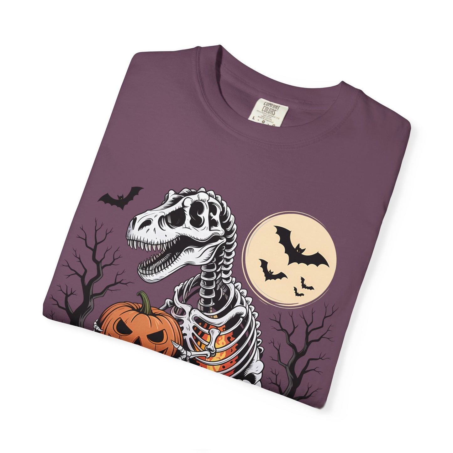 Halloween Skeleton Dino T-Shirt, Unisex Graphic Tee, Spooky T-Shirt, Fall Fashion, Trick or Treat Shirt, Costume Party Top