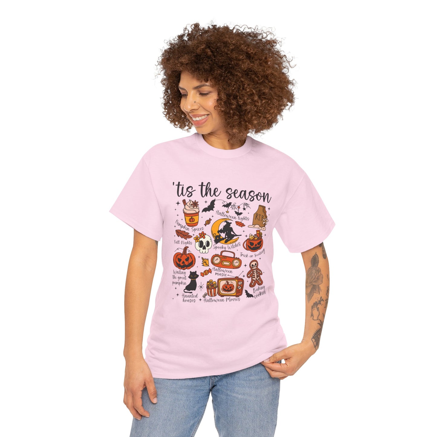 Autumn Halloween Tee, Cozy Cotton T-Shirt, Spooky Season Apparel, Unisex Festive Shirt, Ghostly Gatherings Outfit, Halloween Party Wear