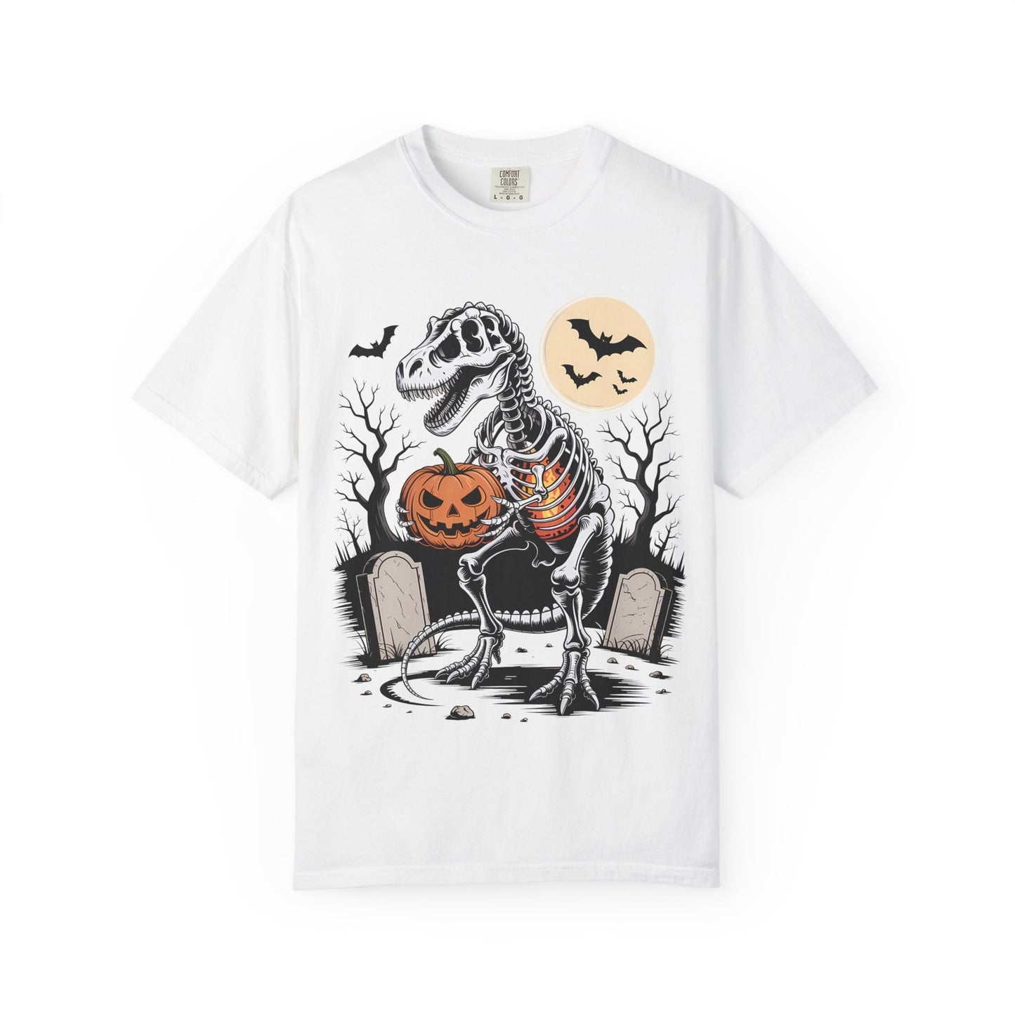 Halloween Skeleton Dino T-Shirt, Unisex Graphic Tee, Spooky T-Shirt, Fall Fashion, Trick or Treat Shirt, Costume Party Top