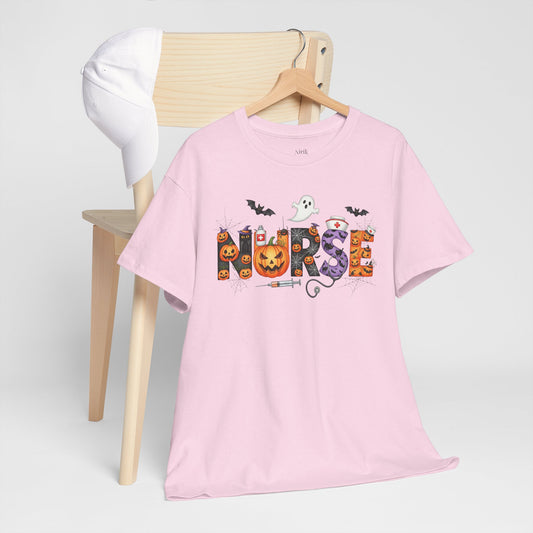 Halloween Nurse Tee - Unisex Heavy Cotton T-Shirt, Spooky Shirt for Nurses, Halloween Costume, Gift for Healthcare Workers, Fall Apparel