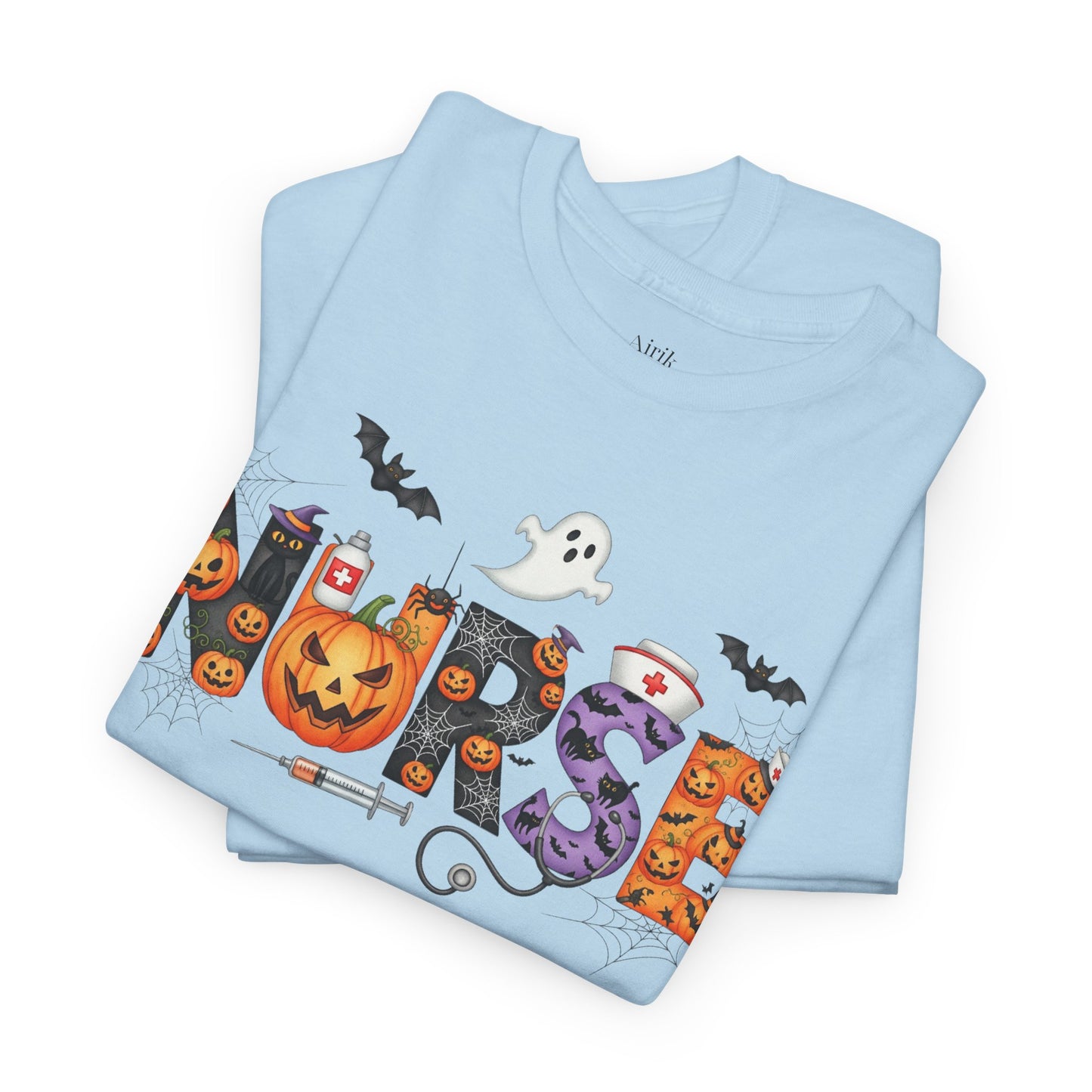 Halloween Nurse Tee - Unisex Heavy Cotton T-Shirt, Spooky Shirt for Nurses, Halloween Costume, Gift for Healthcare Workers, Fall Apparel