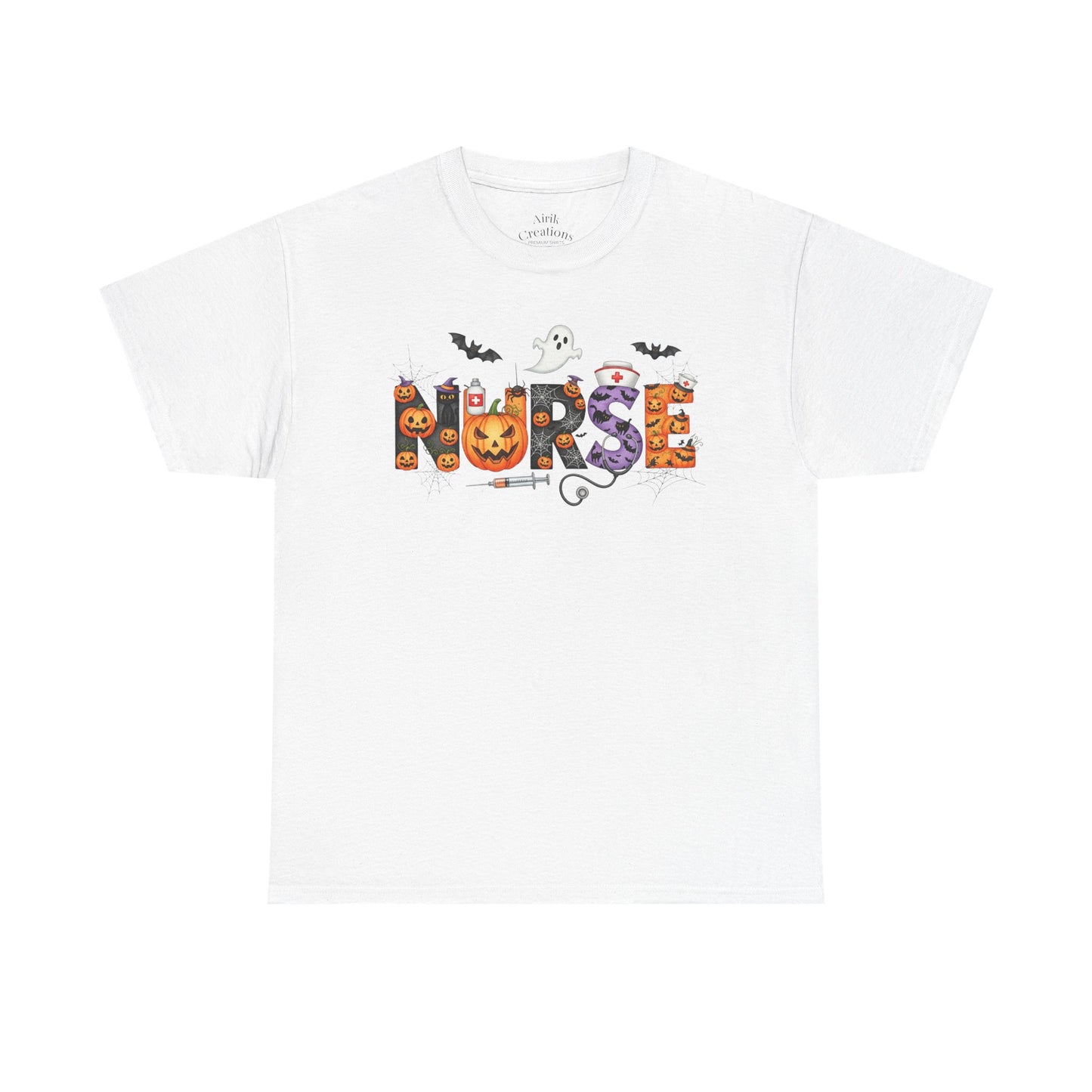 Halloween Nurse Tee - Unisex Heavy Cotton T-Shirt, Spooky Shirt for Nurses, Halloween Costume, Gift for Healthcare Workers, Fall Apparel