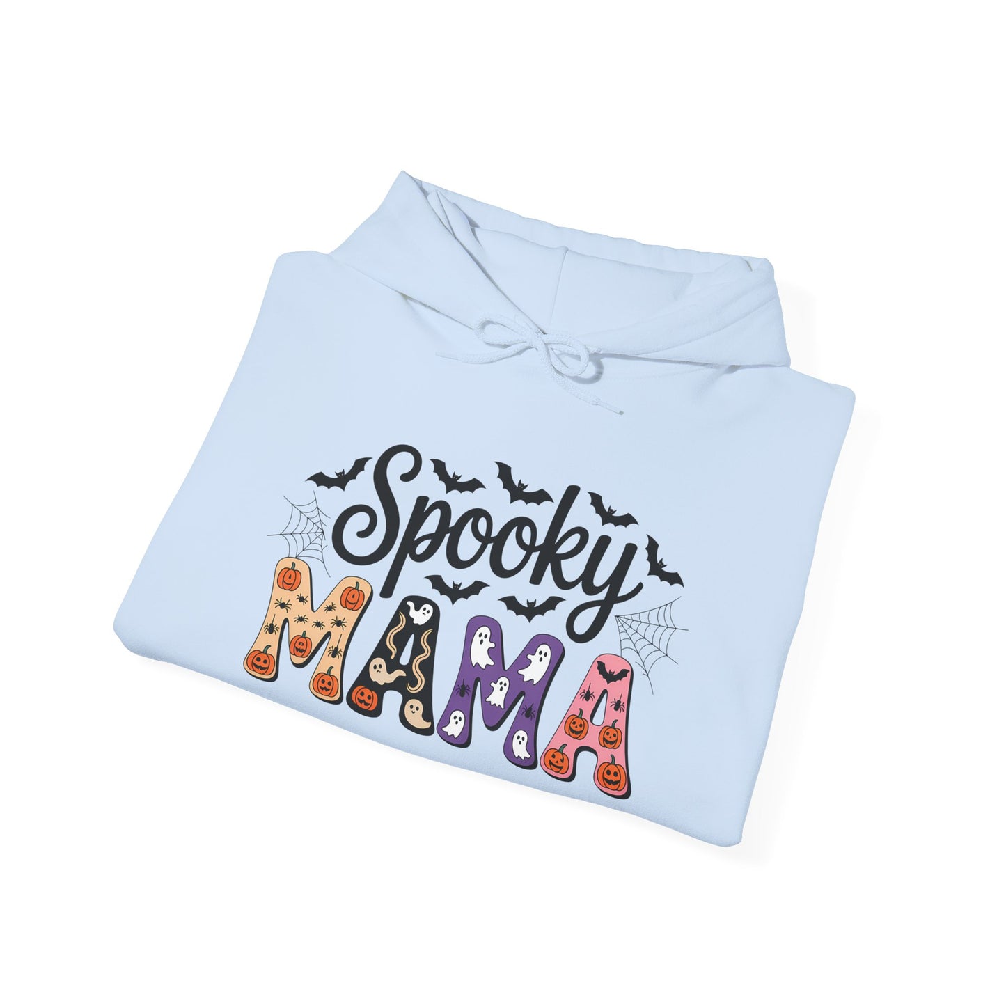 Spooky Mama Hooded Sweatshirt | Cozy Halloween Apparel, Unisex Sweatshirt, Gift for Halloween Lovers, Fall Fashion, Casual Hoodie