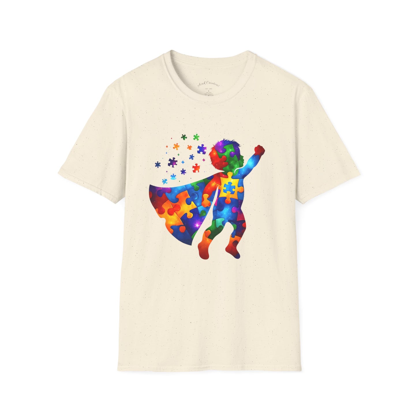 Autism Awareness Superhero T-Shirt – Colorful Puzzle Cape Kids Support Tee