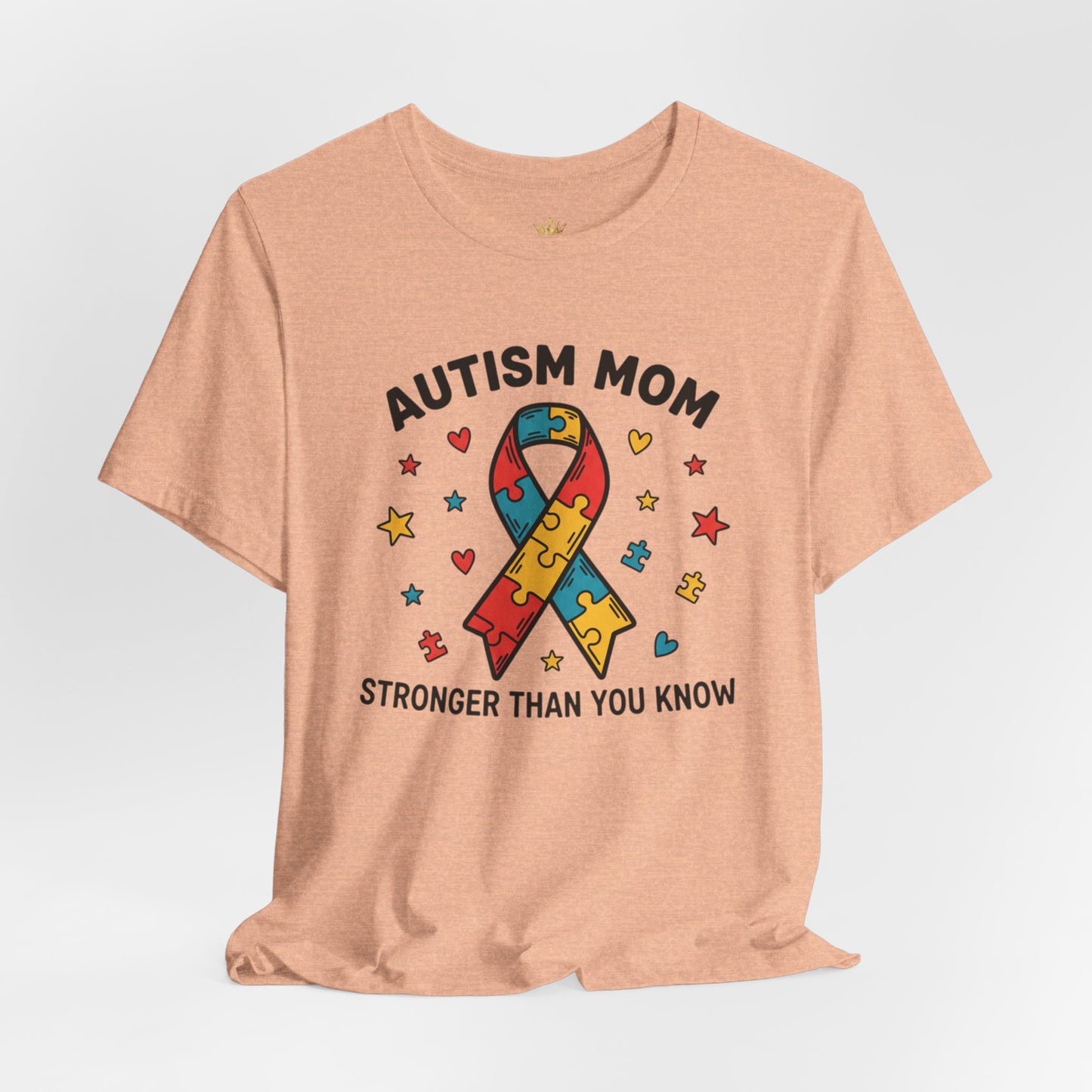 Autism Mom Tee — "AUTISM MOM – STRONGER THAN YOU KNOW" Puzzle Ribbon Shirt