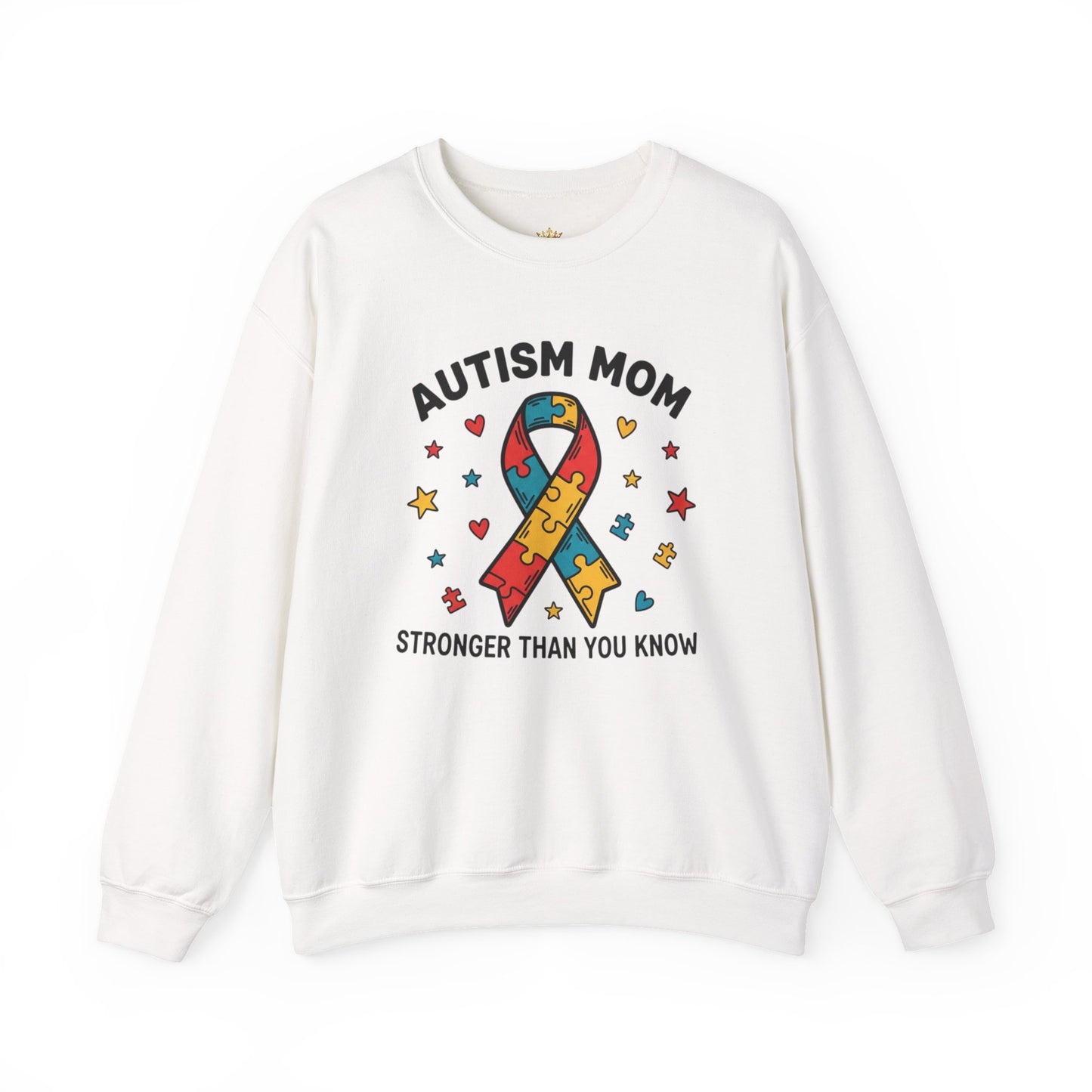 Autism Mom Puzzle Ribbon Sweatshirt — "Stronger Than You Know"