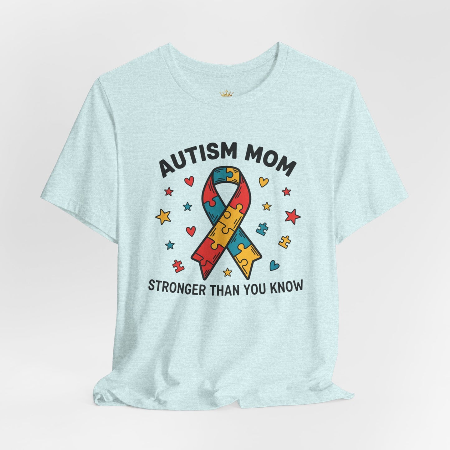 Autism Mom Tee — "AUTISM MOM – STRONGER THAN YOU KNOW" Puzzle Ribbon Shirt