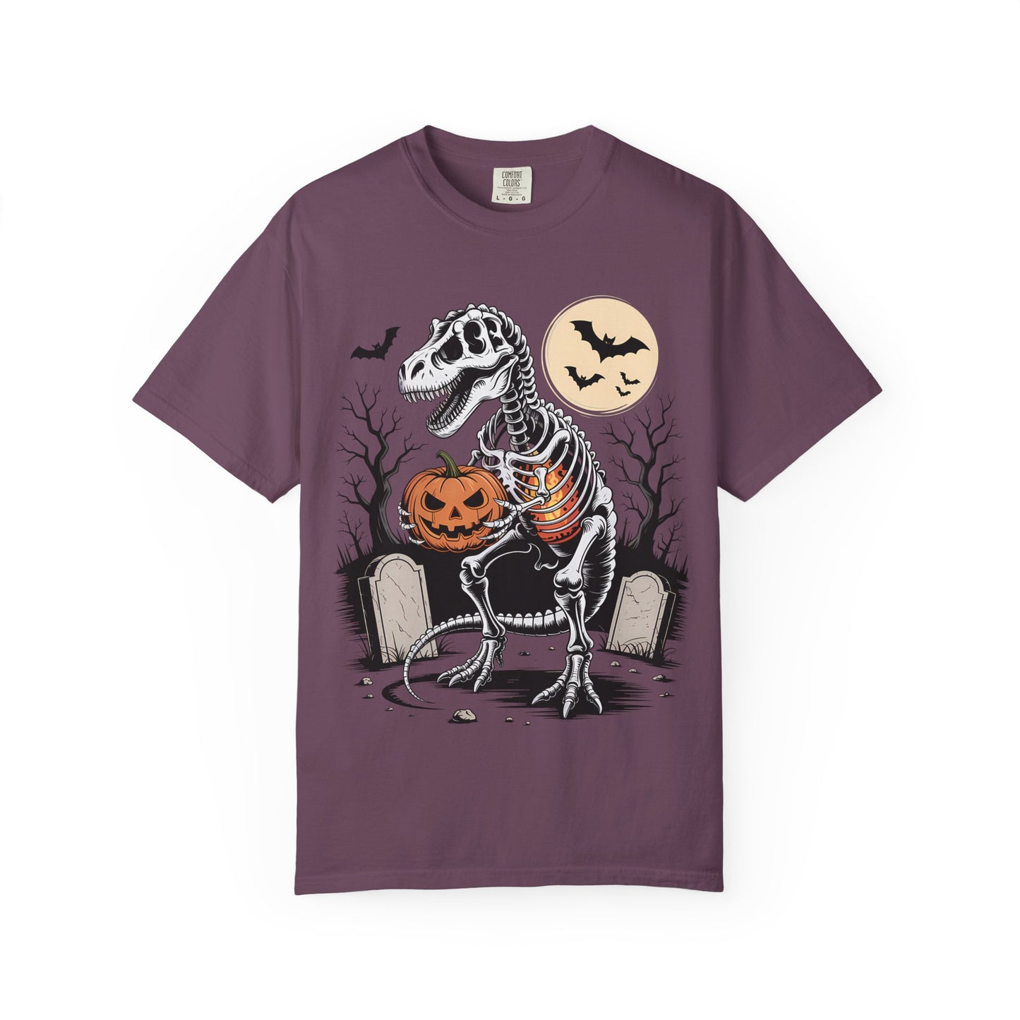 Halloween Skeleton Dino T-Shirt, Unisex Graphic Tee, Spooky T-Shirt, Fall Fashion, Trick or Treat Shirt, Costume Party Top