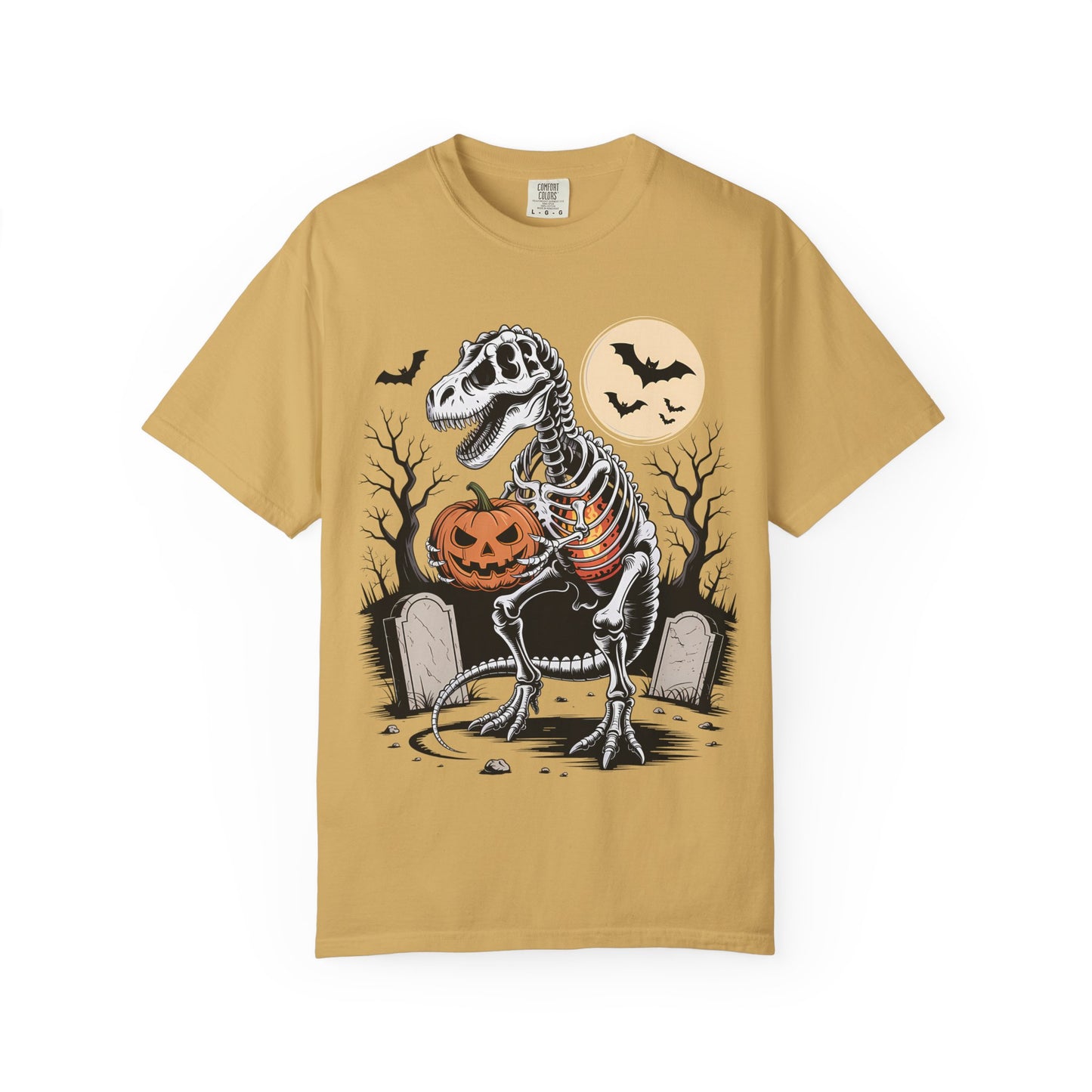 Halloween Skeleton Dino T-Shirt, Unisex Graphic Tee, Spooky T-Shirt, Fall Fashion, Trick or Treat Shirt, Costume Party Top