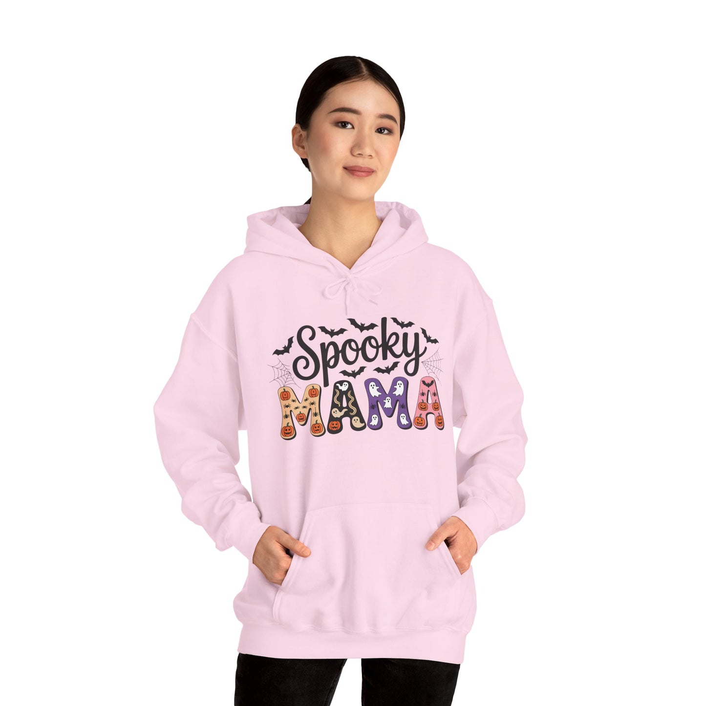Spooky Mama Hooded Sweatshirt | Cozy Halloween Apparel, Unisex Sweatshirt, Gift for Halloween Lovers, Fall Fashion, Casual Hoodie