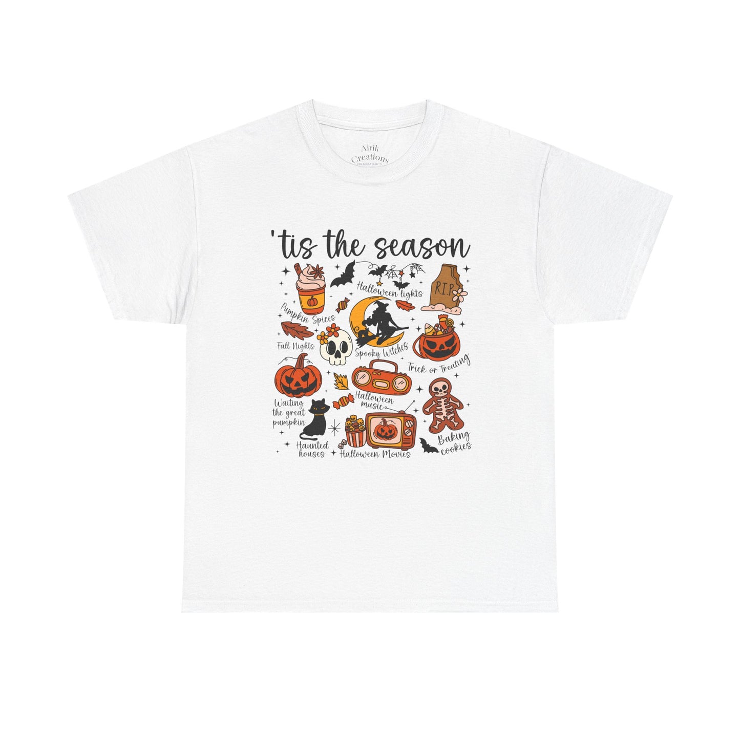 Autumn Halloween Tee, Cozy Cotton T-Shirt, Spooky Season Apparel, Unisex Festive Shirt, Ghostly Gatherings Outfit, Halloween Party Wear