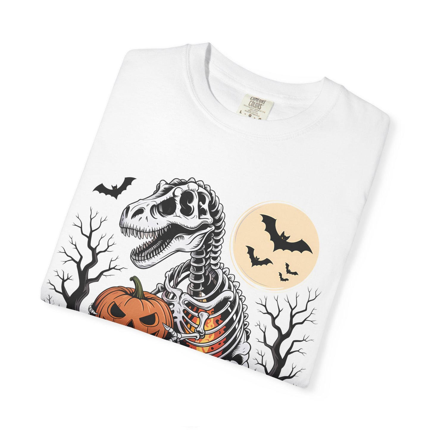 Halloween Skeleton Dino T-Shirt, Unisex Graphic Tee, Spooky T-Shirt, Fall Fashion, Trick or Treat Shirt, Costume Party Top