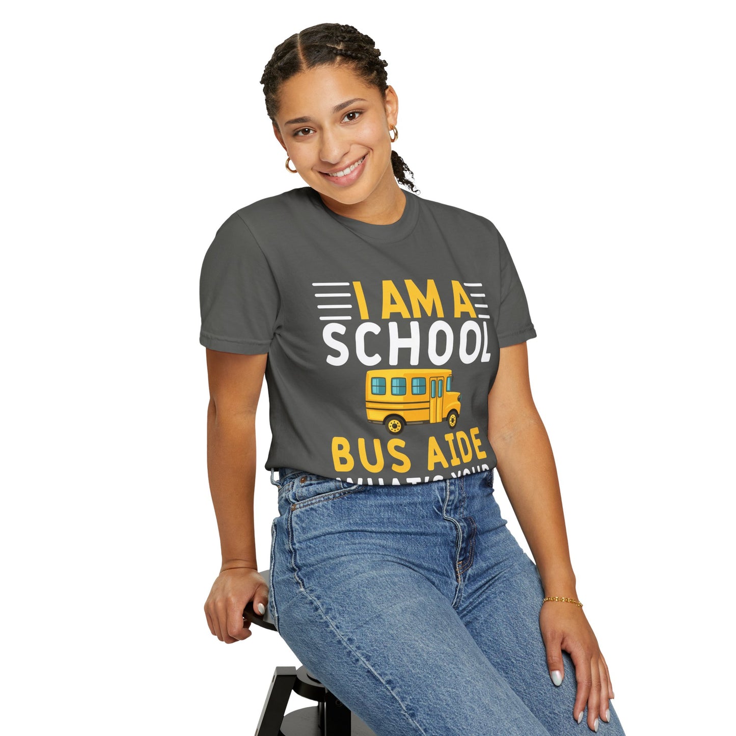 Unisex Garment-Dyed T-shirt - School Bus Super Power