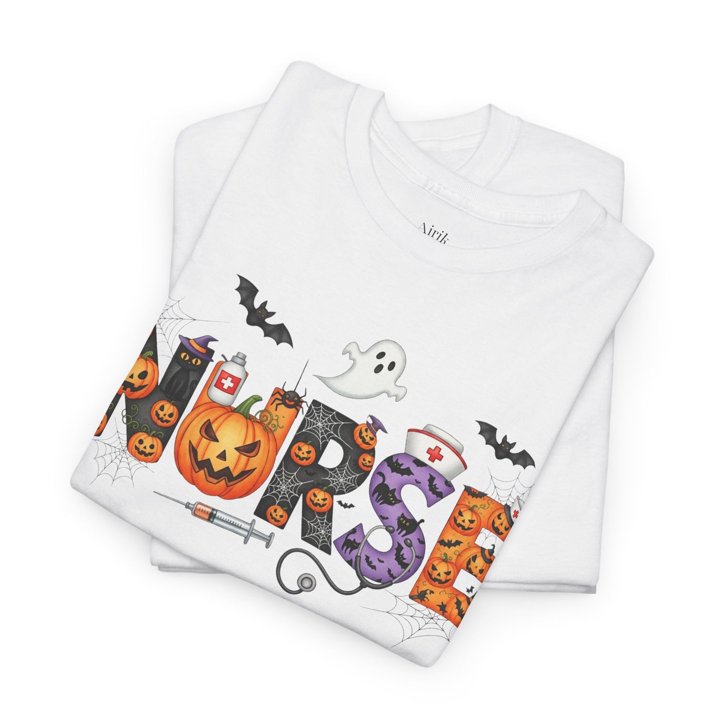 Halloween Nurse Tee - Unisex Heavy Cotton T-Shirt, Spooky Shirt for Nurses, Halloween Costume, Gift for Healthcare Workers, Fall Apparel
