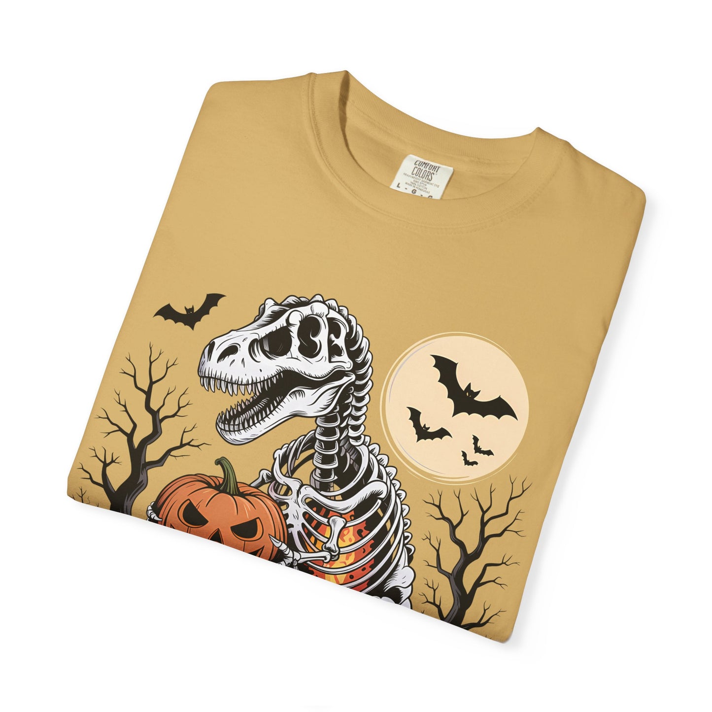 Halloween Skeleton Dino T-Shirt, Unisex Graphic Tee, Spooky T-Shirt, Fall Fashion, Trick or Treat Shirt, Costume Party Top