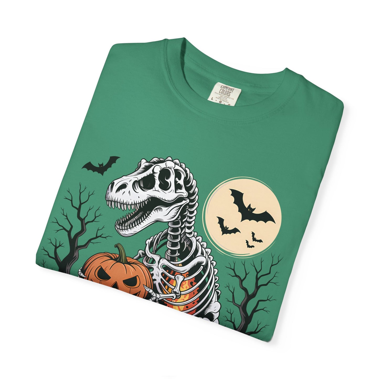 Halloween Skeleton Dino T-Shirt, Unisex Graphic Tee, Spooky T-Shirt, Fall Fashion, Trick or Treat Shirt, Costume Party Top