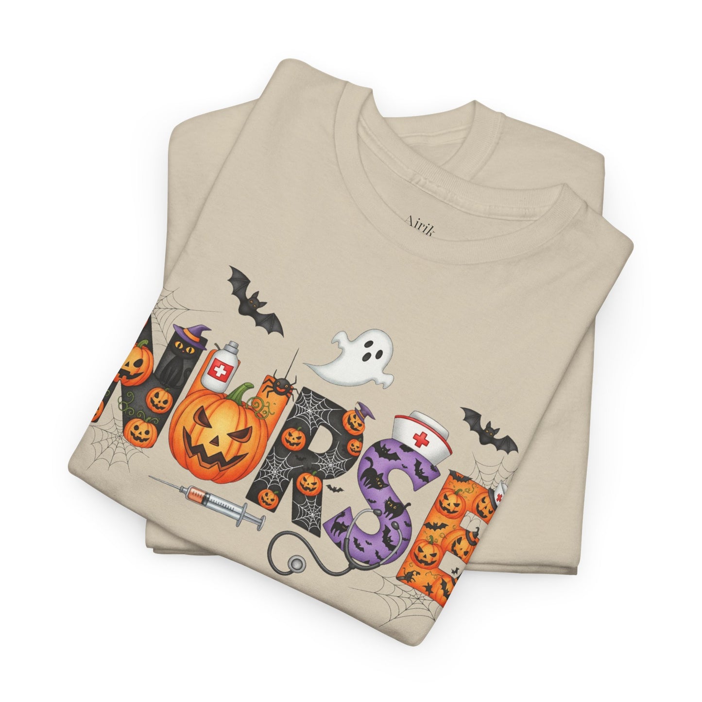 Halloween Nurse Tee - Unisex Heavy Cotton T-Shirt, Spooky Shirt for Nurses, Halloween Costume, Gift for Healthcare Workers, Fall Apparel