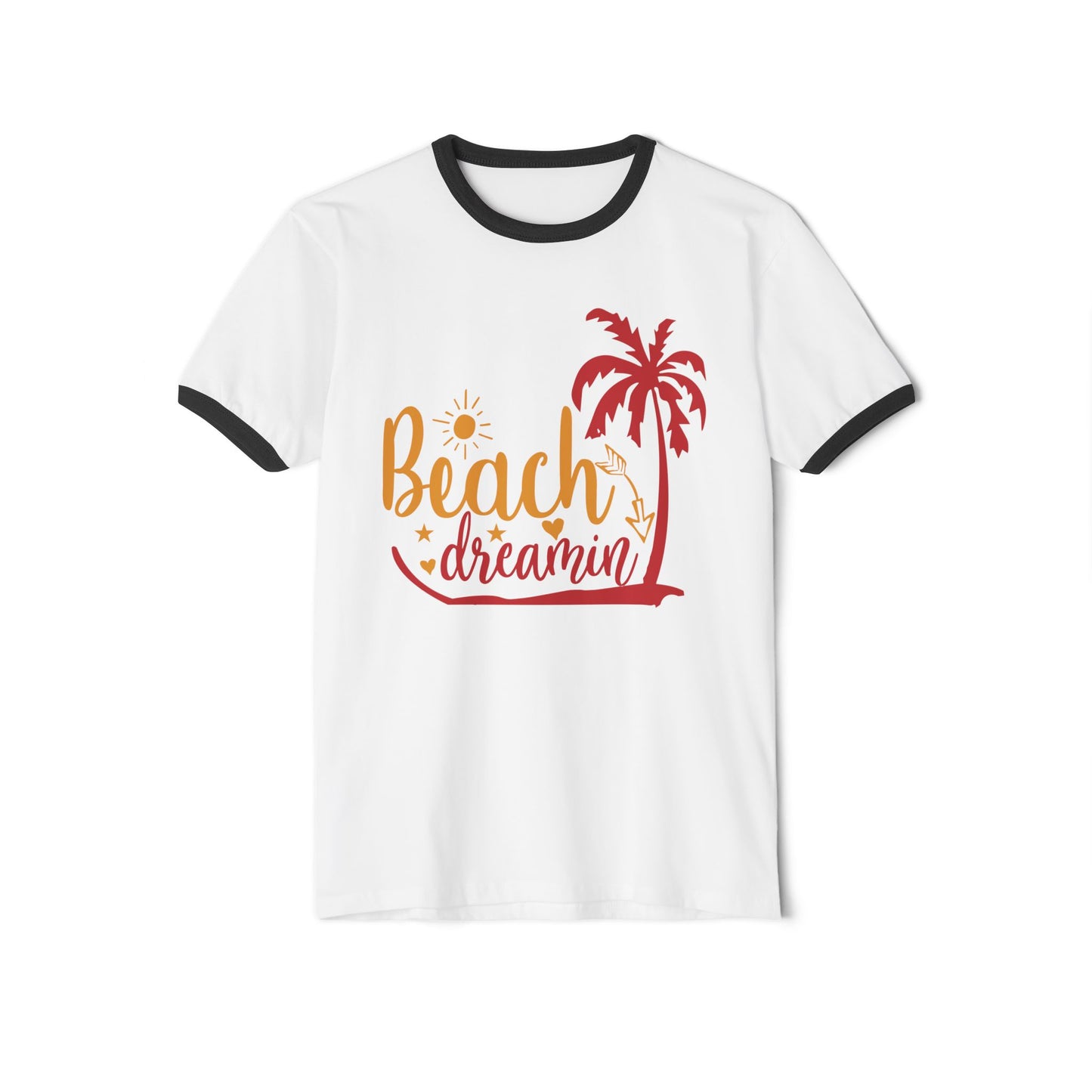 Unisex Cotton Ringer T-Shirt - Beach Dreamin