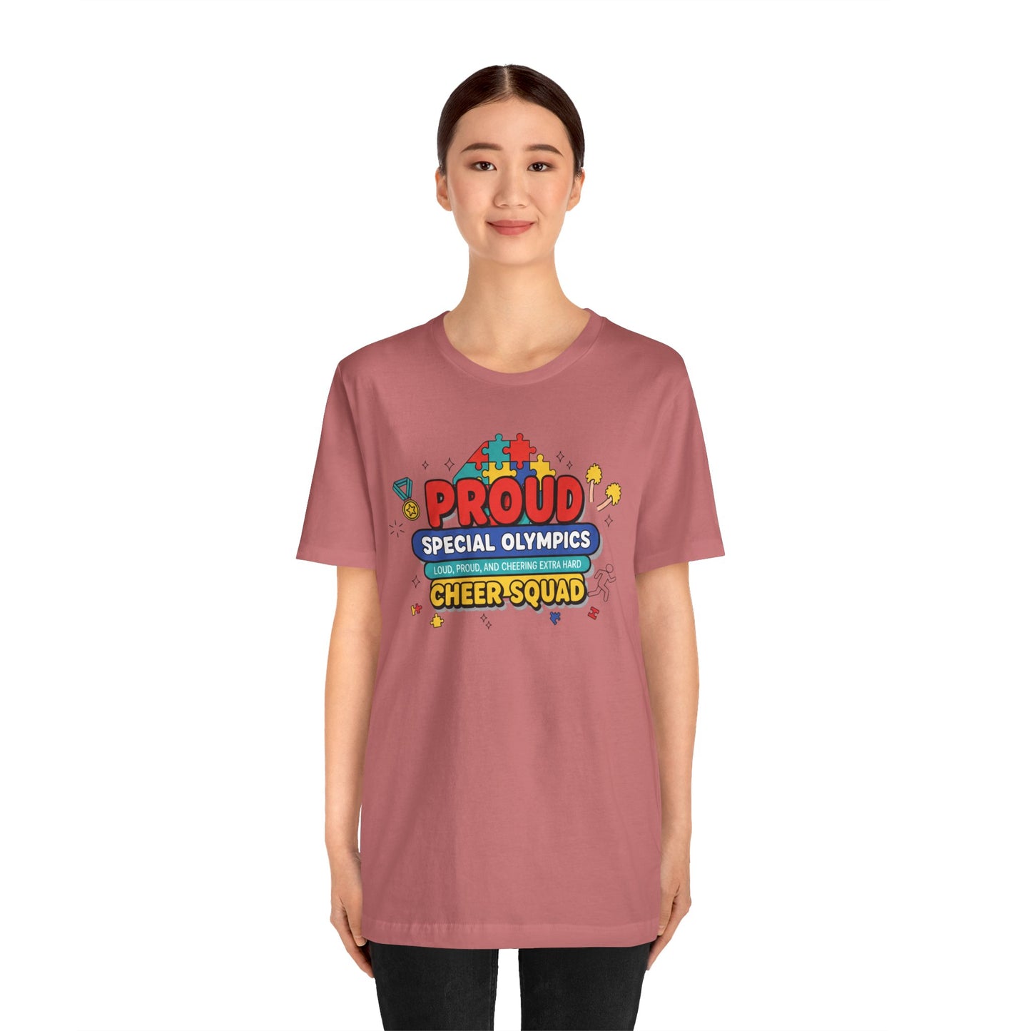 Proud Special Olympics Cheer Squad T-Shirt — Loud, Proud, and Cheering Extra Hard