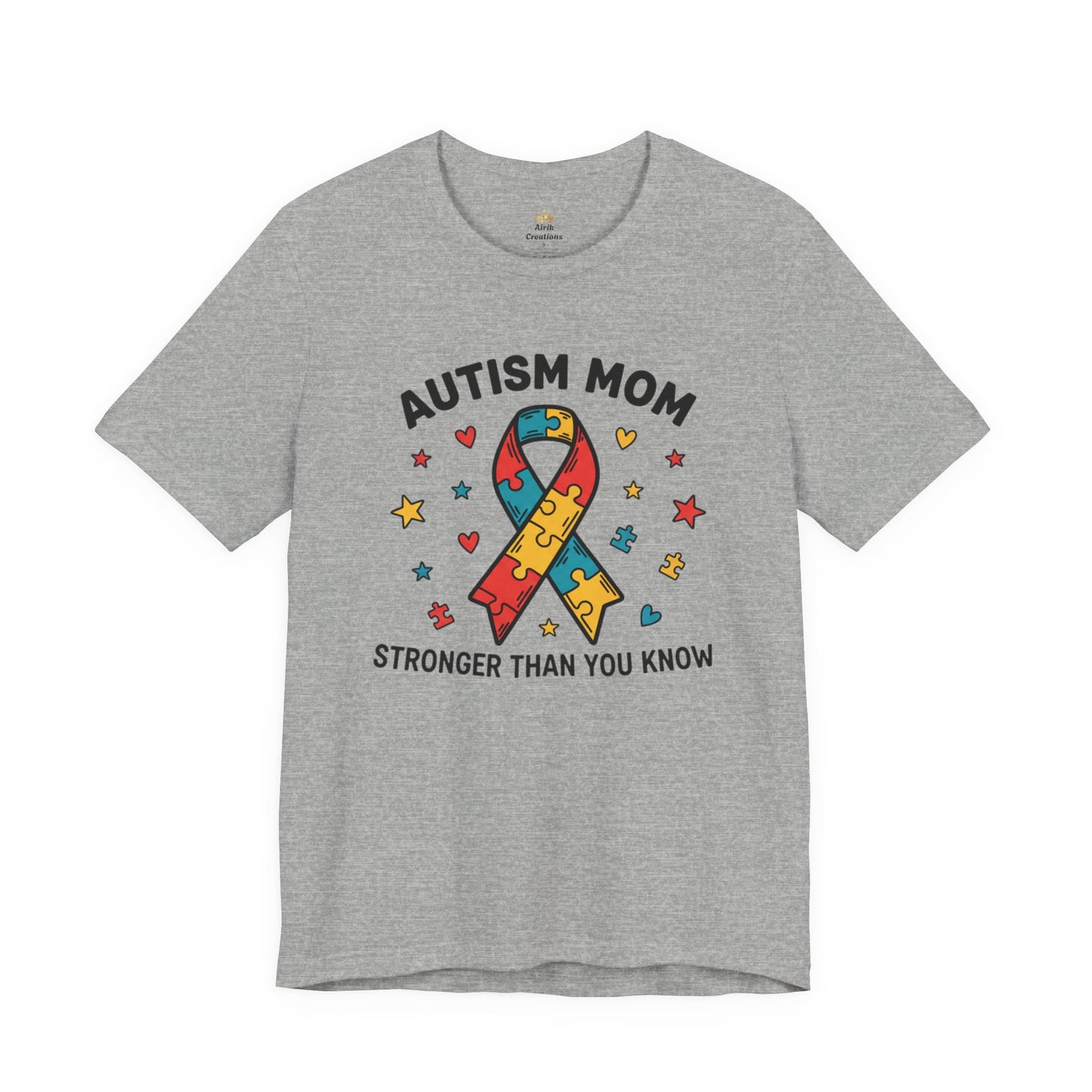 Autism Mom Tee — "AUTISM MOM – STRONGER THAN YOU KNOW" Puzzle Ribbon Shirt