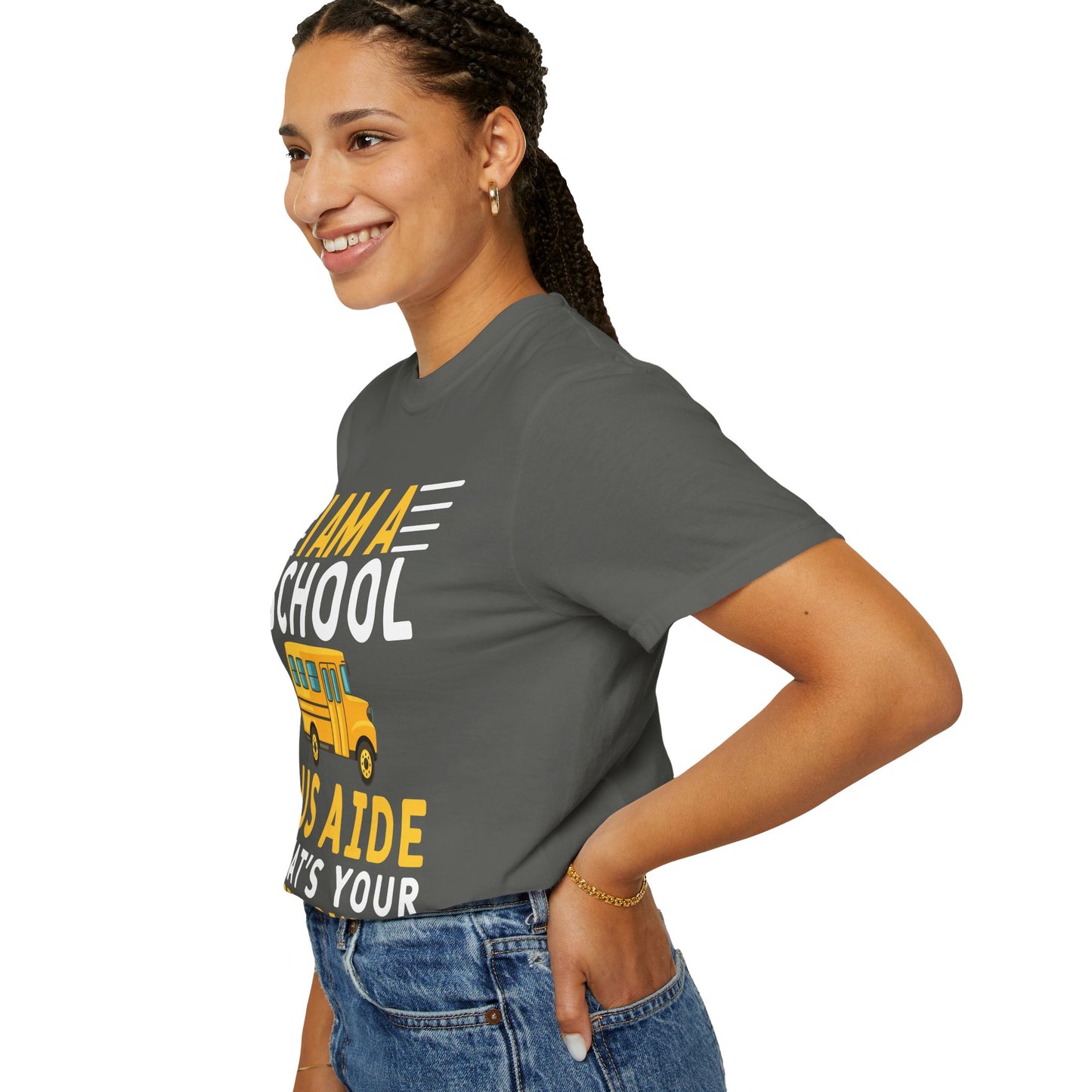 Unisex Garment-Dyed T-shirt - School Bus Super Power