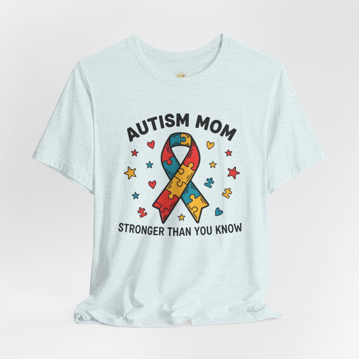 Autism Mom Tee — "AUTISM MOM – STRONGER THAN YOU KNOW" Puzzle Ribbon Shirt