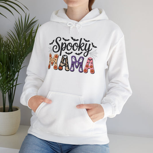 Spooky Mama Hooded Sweatshirt | Cozy Halloween Apparel, Unisex Sweatshirt, Gift for Halloween Lovers, Fall Fashion, Casual Hoodie