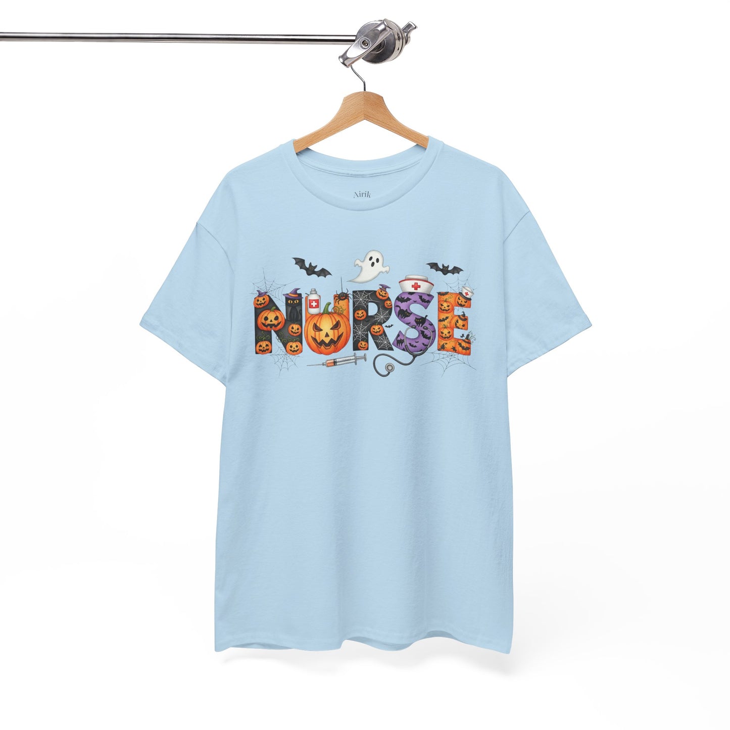Halloween Nurse Tee - Unisex Heavy Cotton T-Shirt, Spooky Shirt for Nurses, Halloween Costume, Gift for Healthcare Workers, Fall Apparel