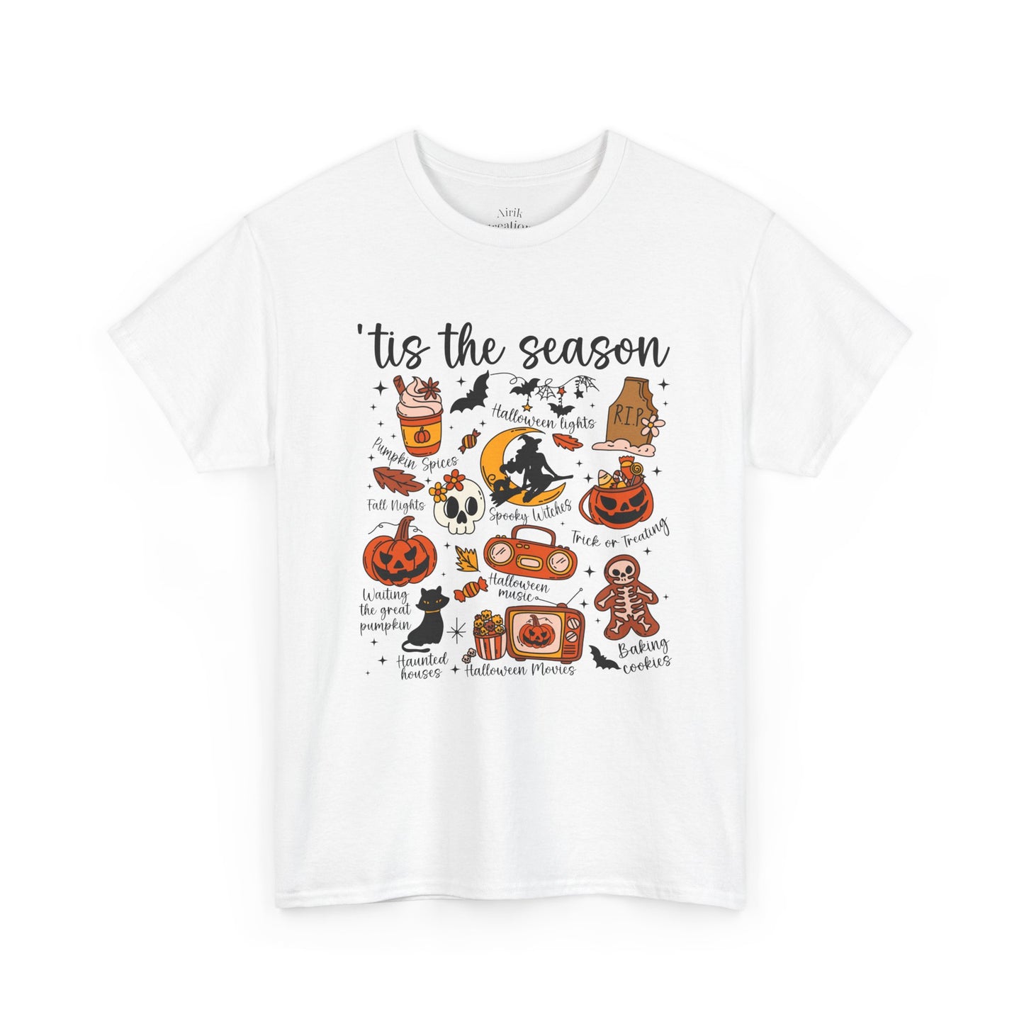 Autumn Halloween Tee, Cozy Cotton T-Shirt, Spooky Season Apparel, Unisex Festive Shirt, Ghostly Gatherings Outfit, Halloween Party Wear