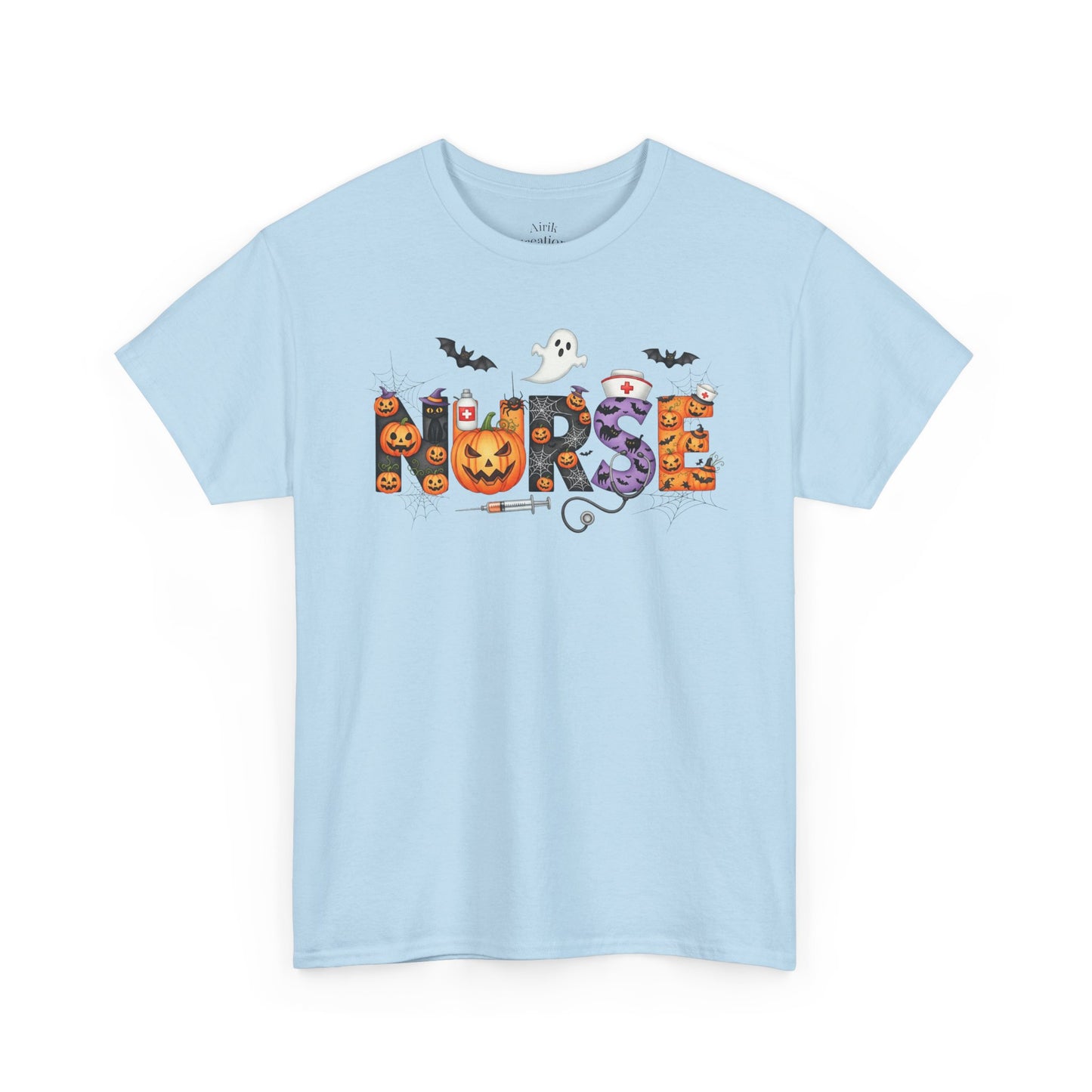 Halloween Nurse Tee - Unisex Heavy Cotton T-Shirt, Spooky Shirt for Nurses, Halloween Costume, Gift for Healthcare Workers, Fall Apparel