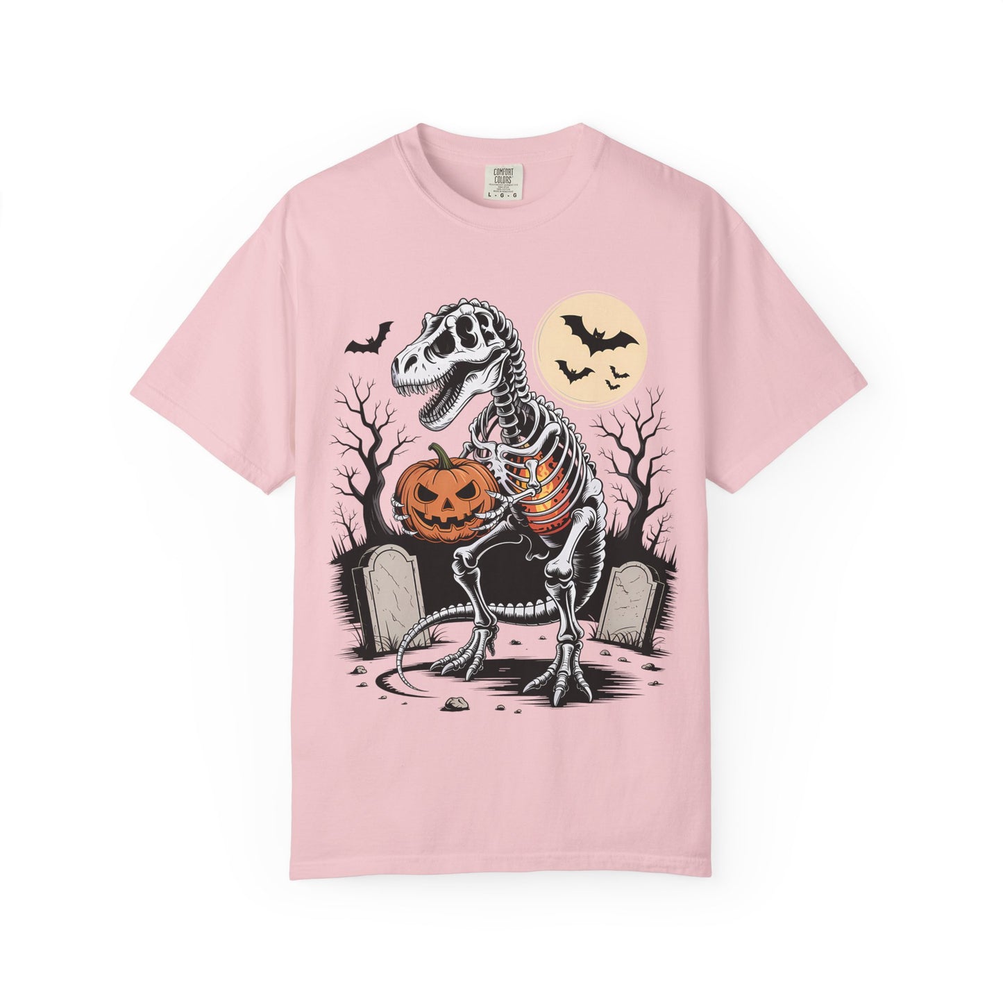 Halloween Skeleton Dino T-Shirt, Unisex Graphic Tee, Spooky T-Shirt, Fall Fashion, Trick or Treat Shirt, Costume Party Top