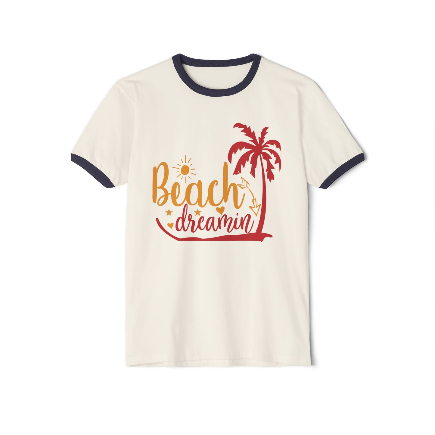 Unisex Cotton Ringer T-Shirt - Beach Dreamin